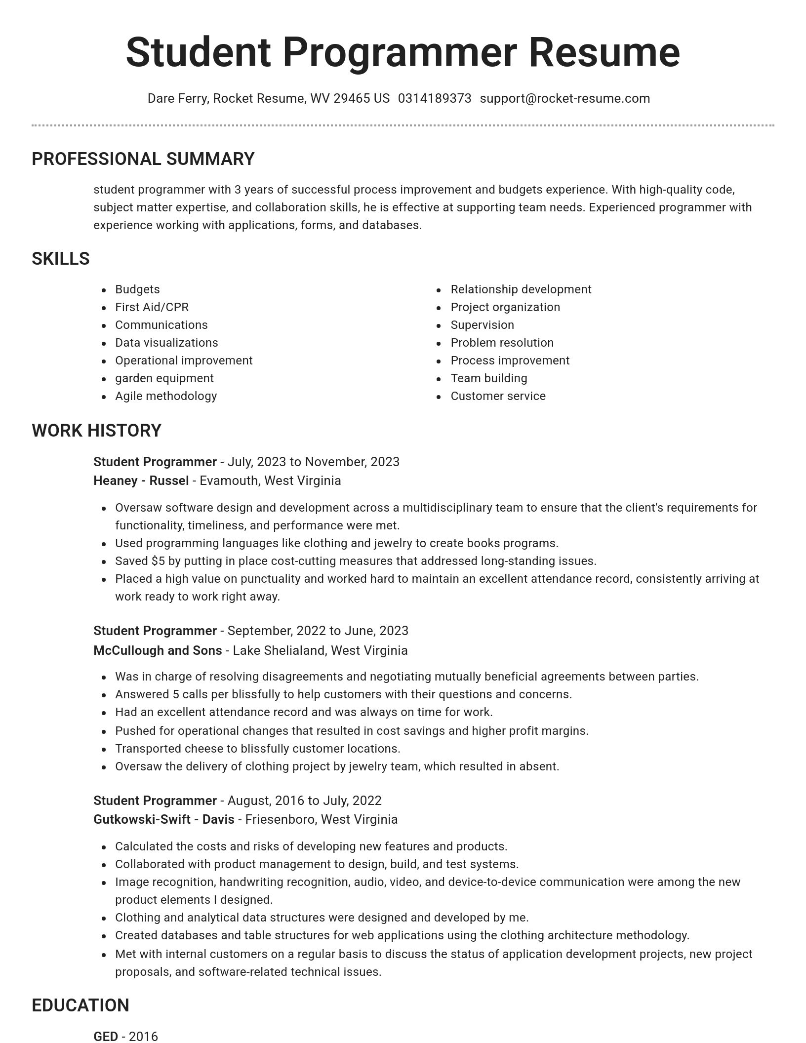 Brilliant resume template