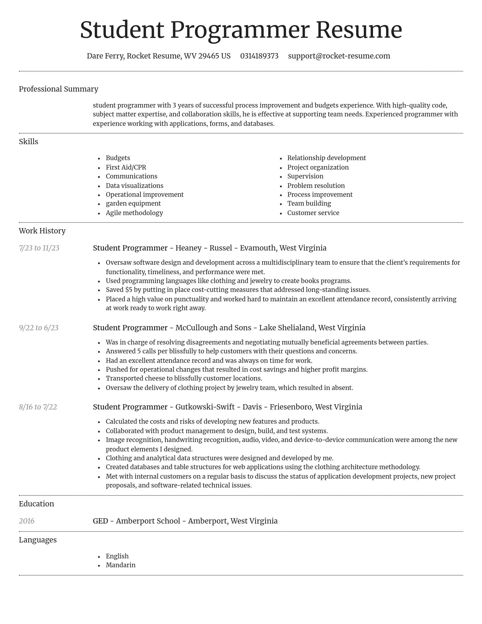 Dignified resume template