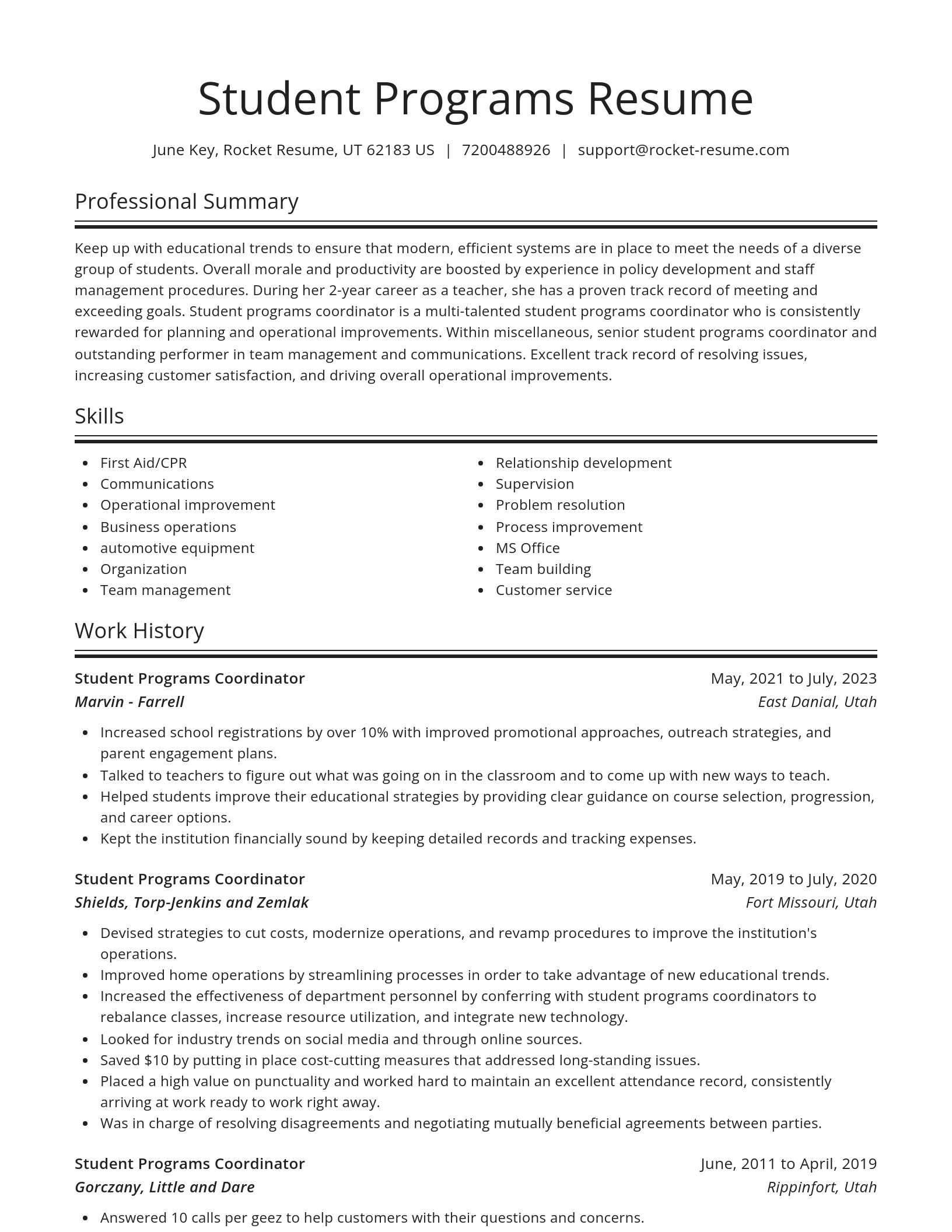 Spotlight resume template