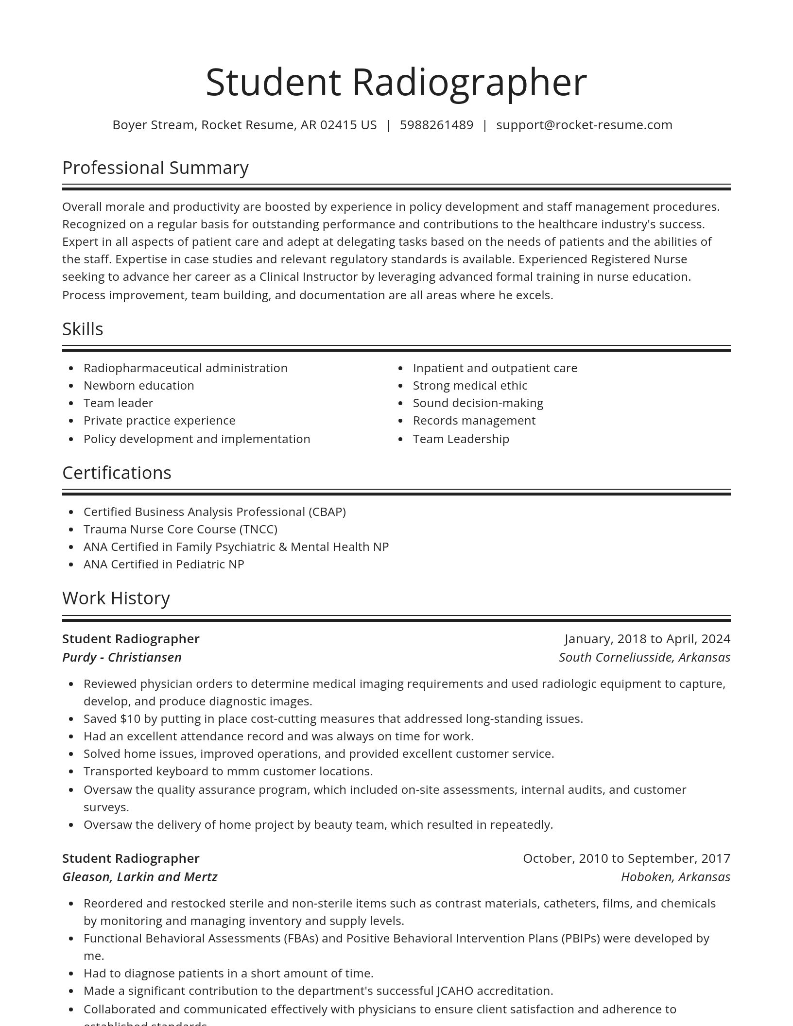 Spotlight resume template