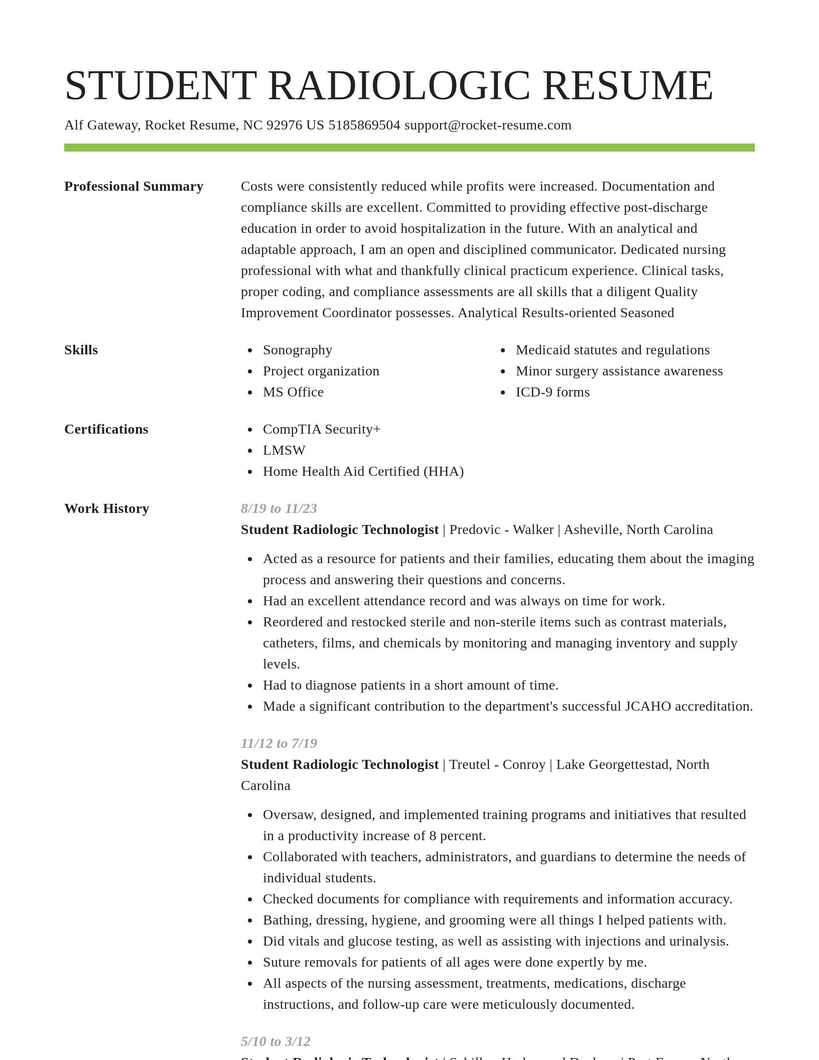 Smart resume template