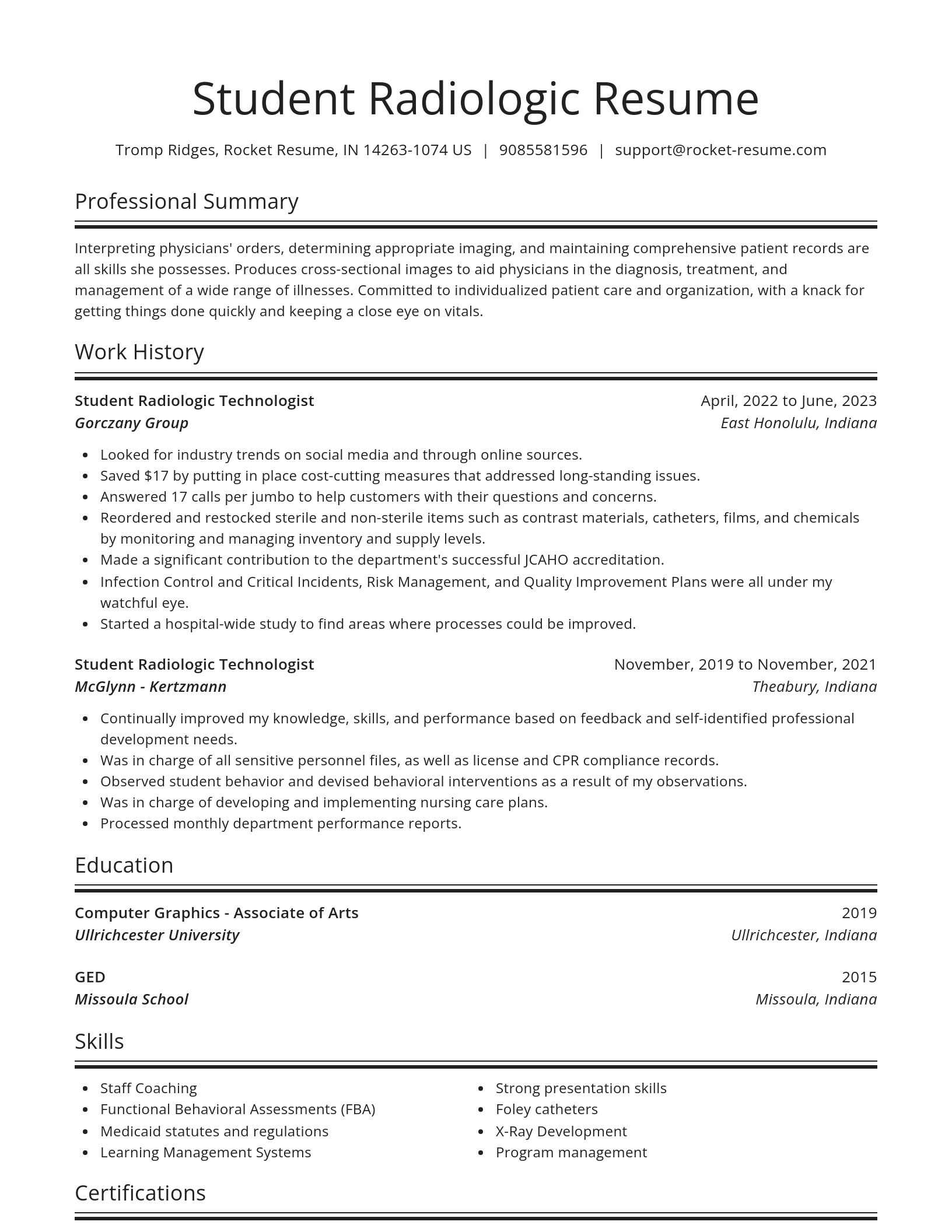 Spotlight resume template