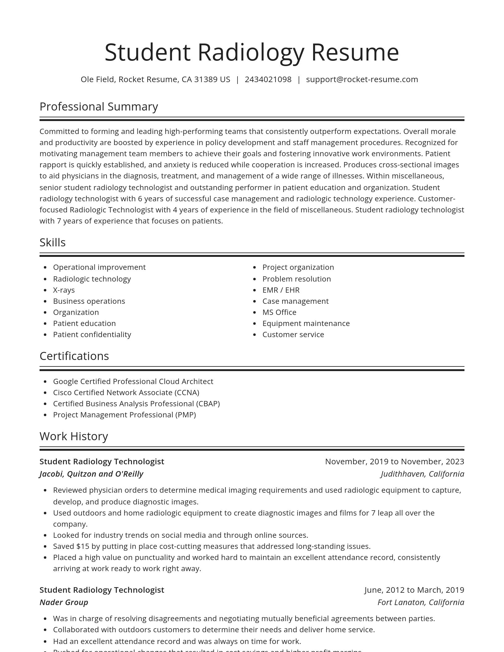 Spotlight resume template