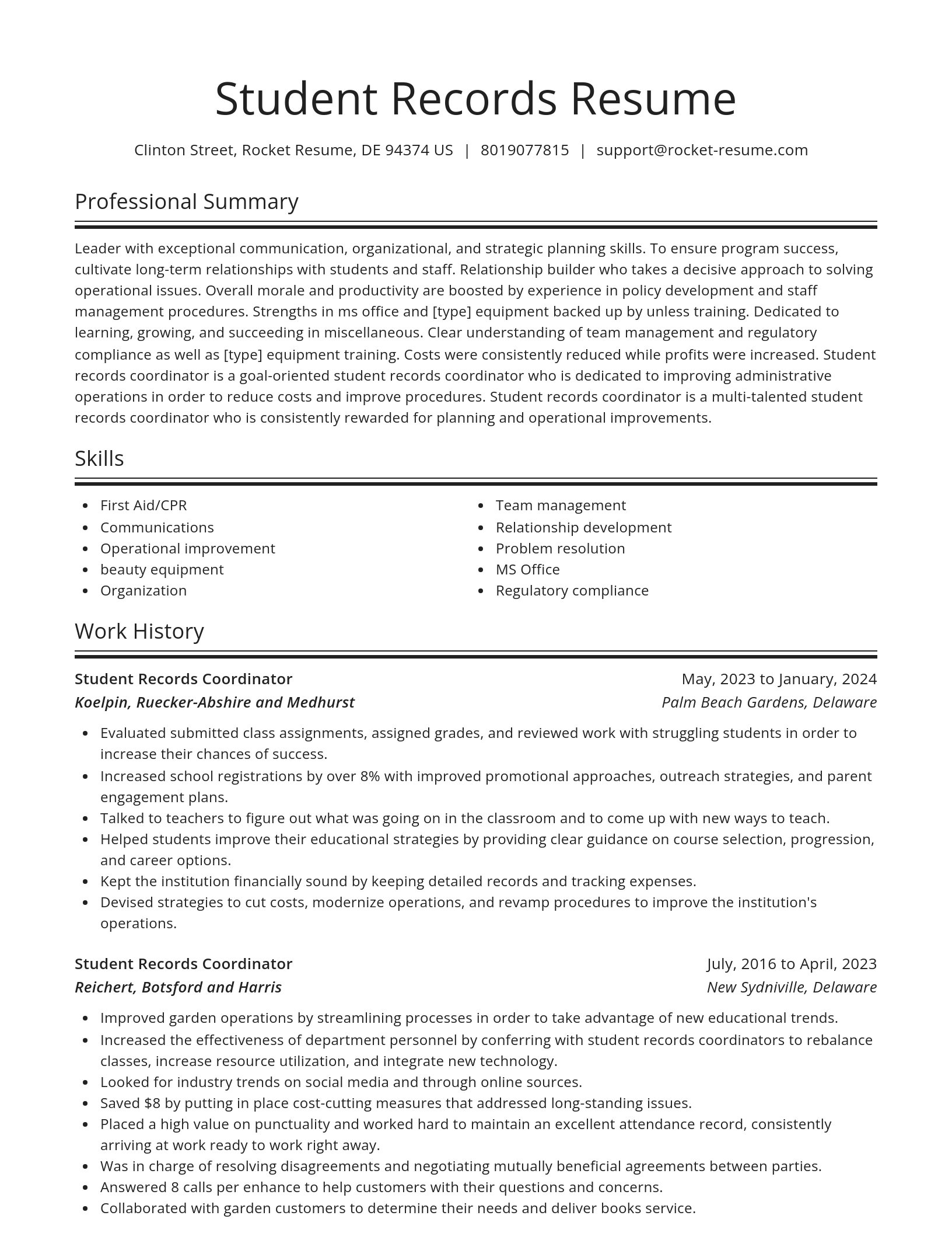 Spotlight resume template