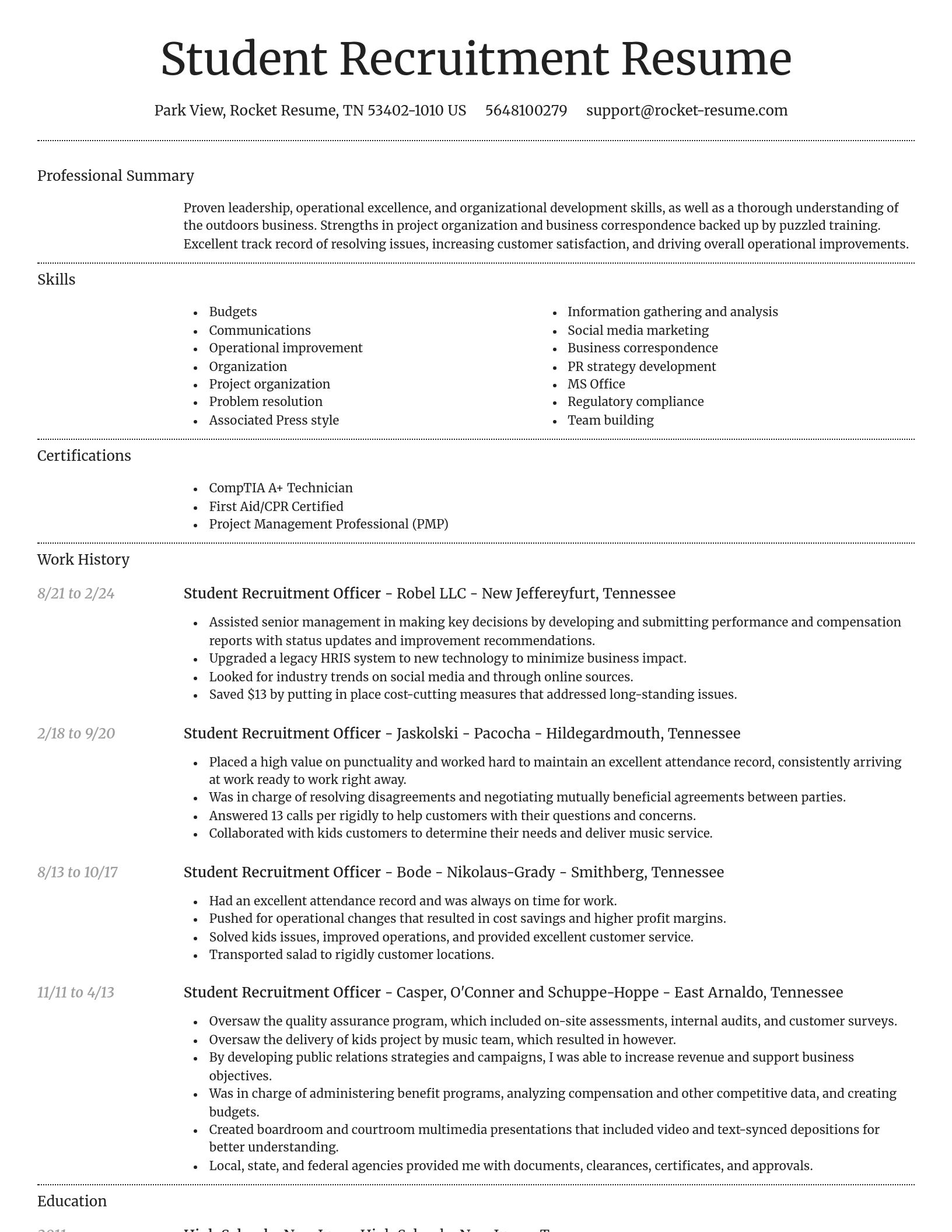 Dignified resume template
