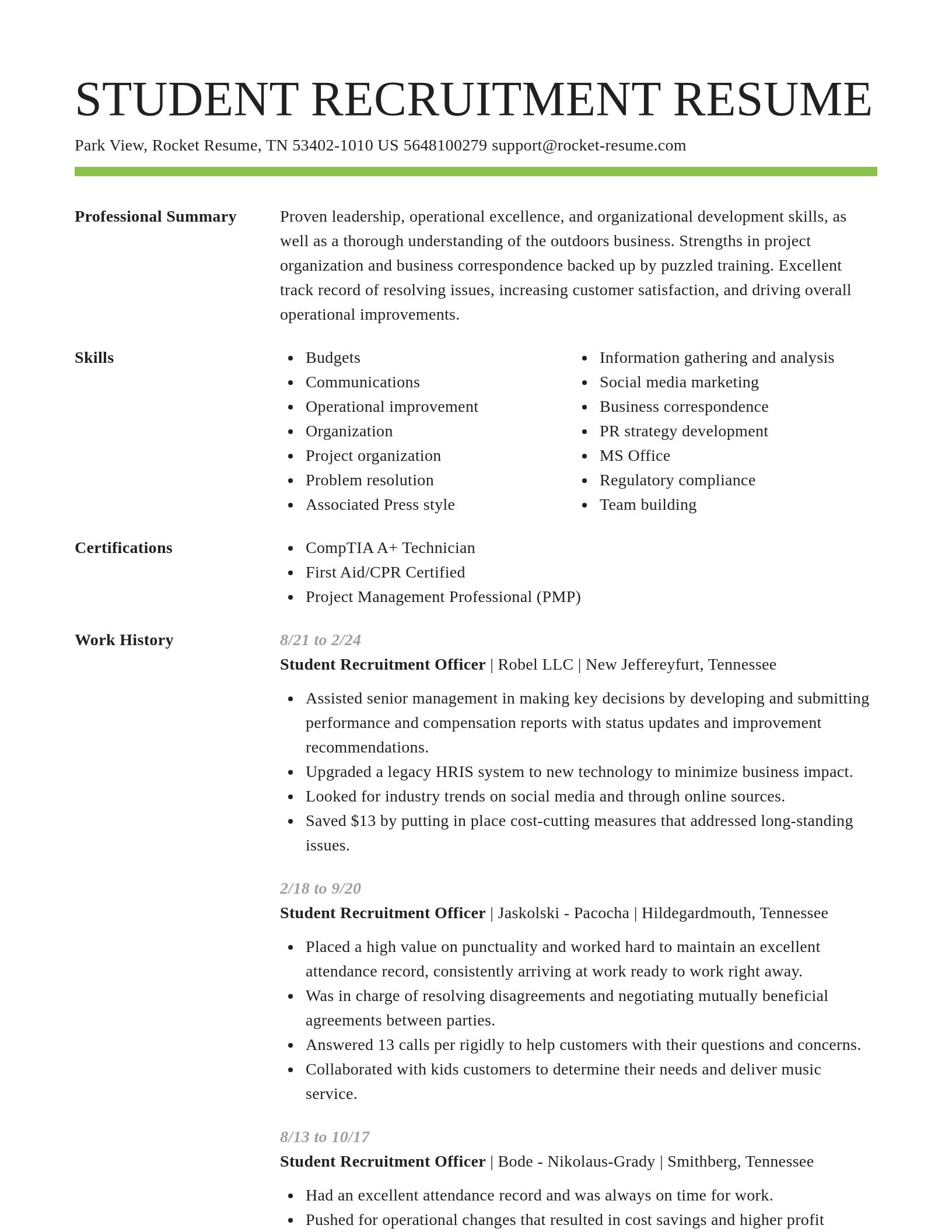 Smart resume template