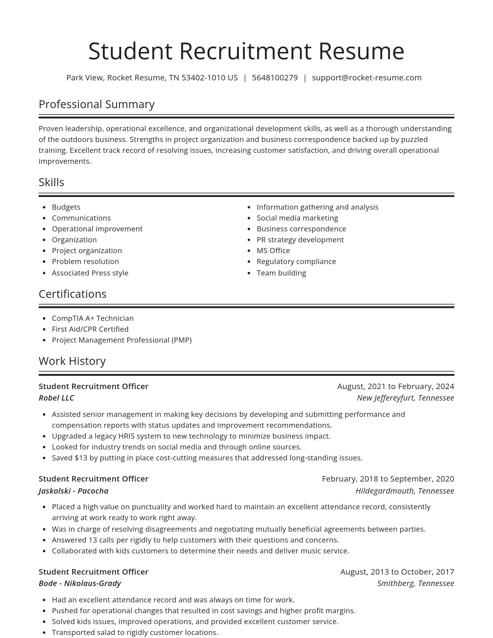 Spotlight resume template