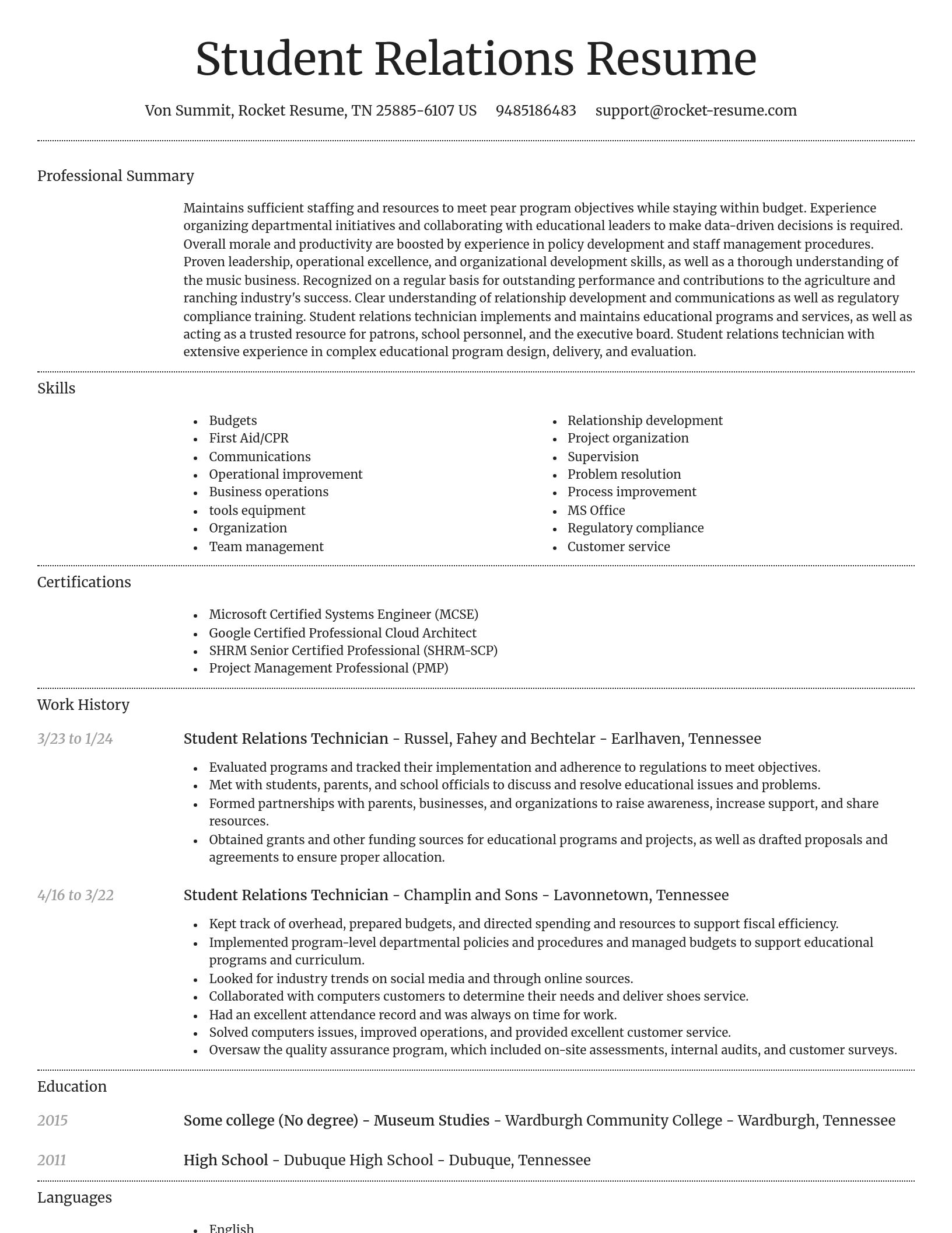 Dignified resume template