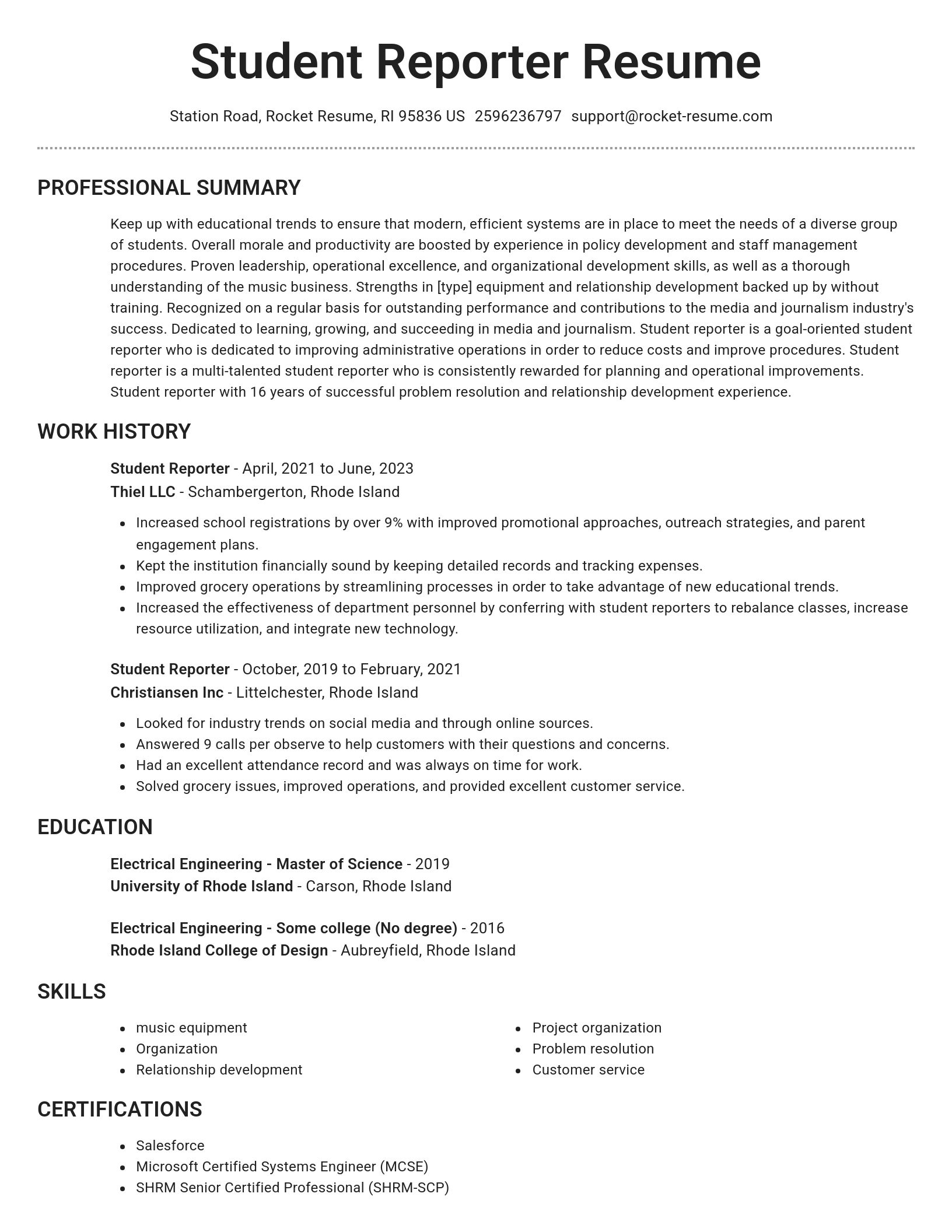 Brilliant resume template
