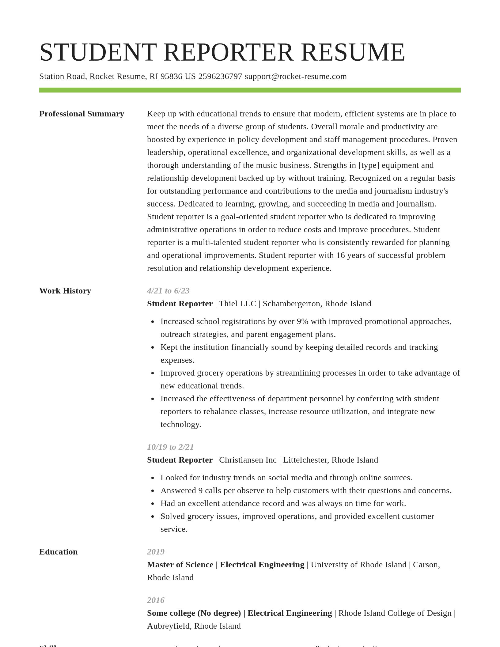 Smart resume template