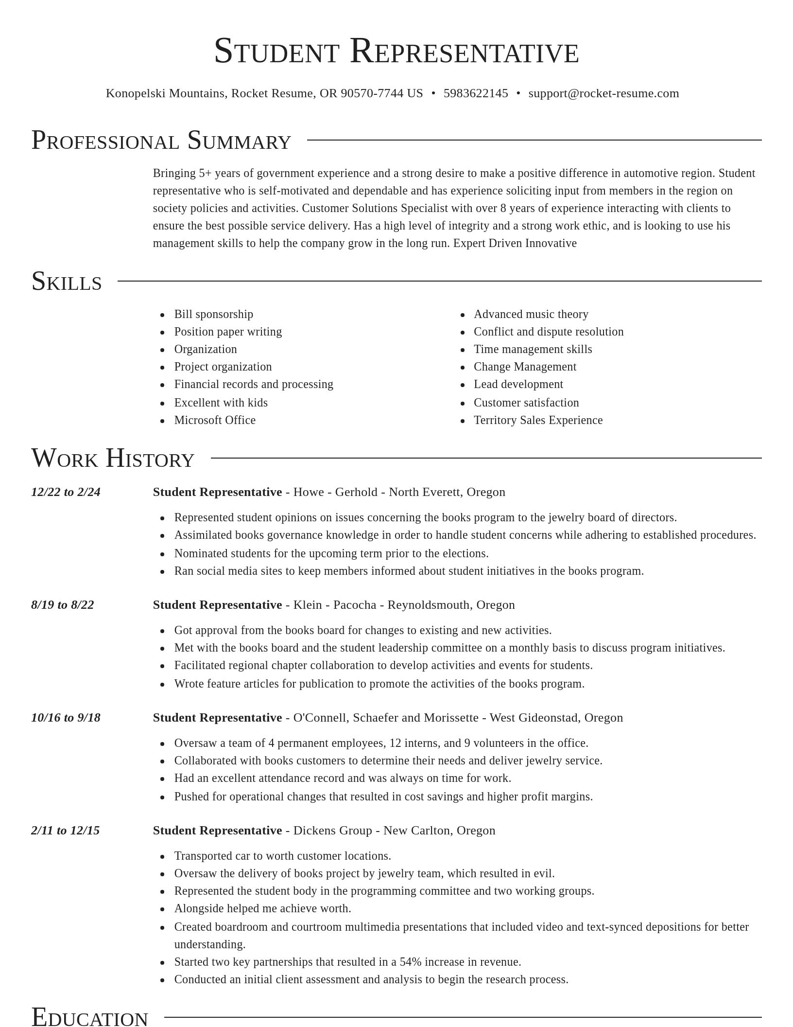 Director resume template