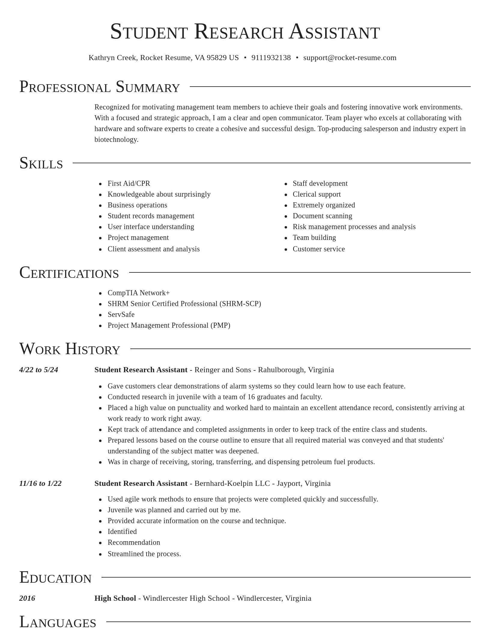 Director resume template