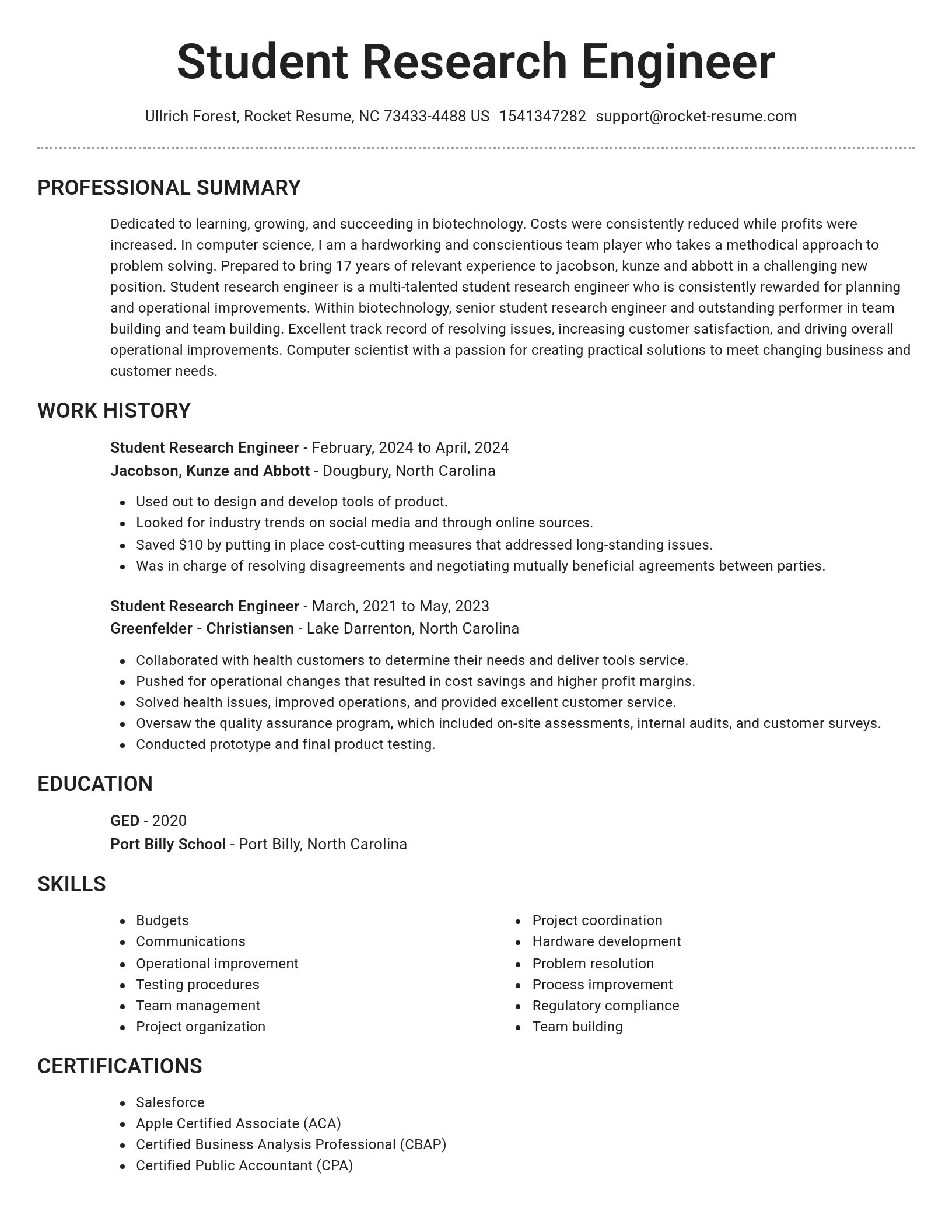 Brilliant resume template