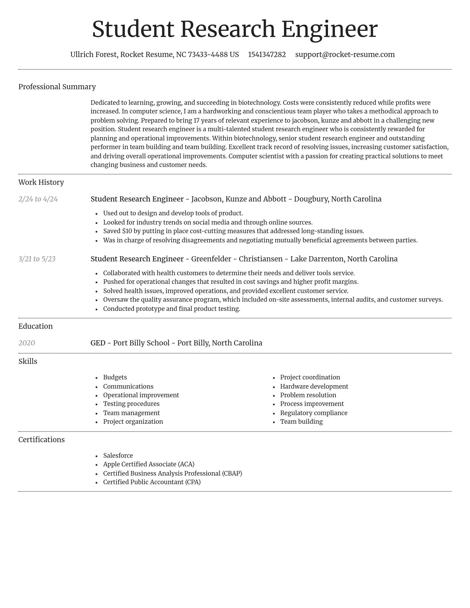 Dignified resume template