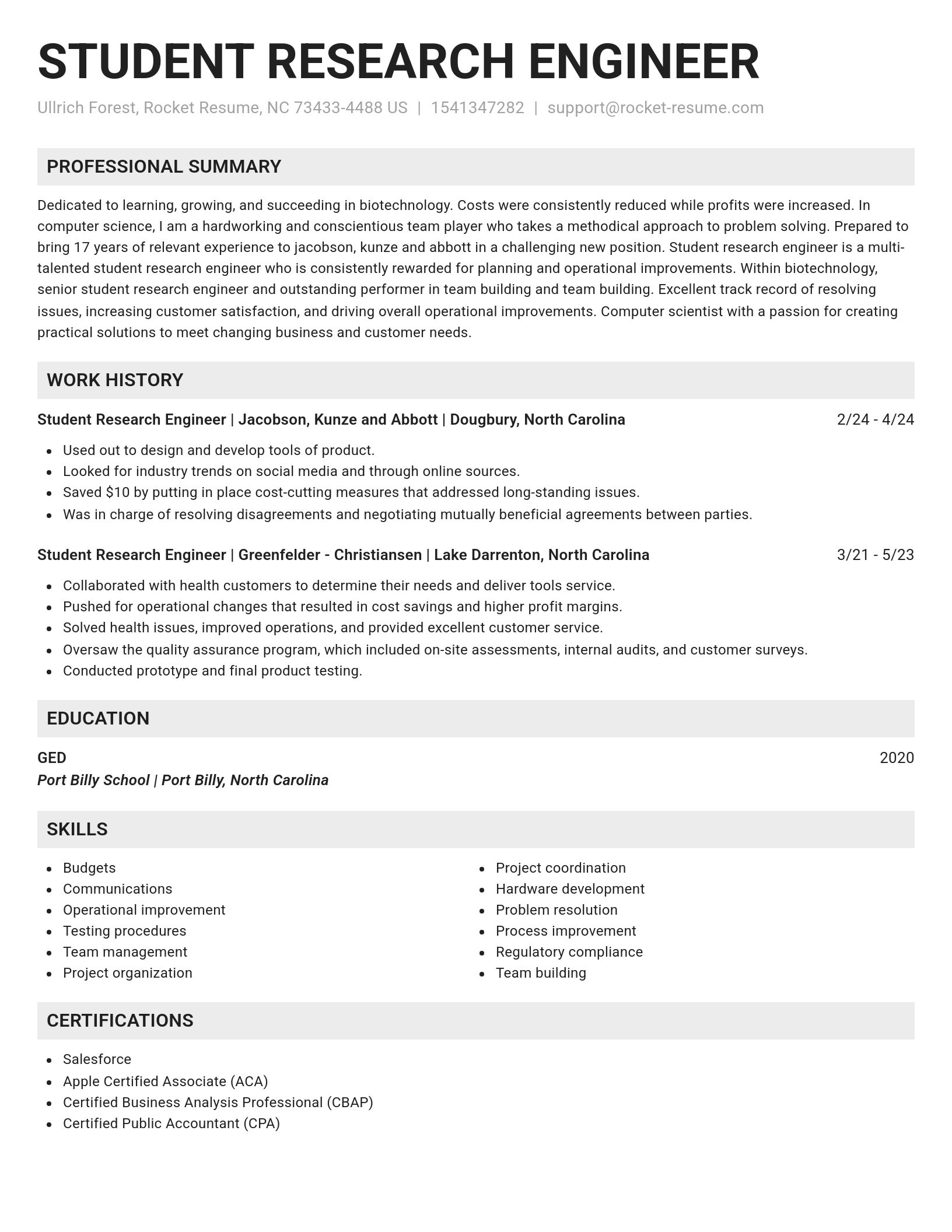 Genius resume template