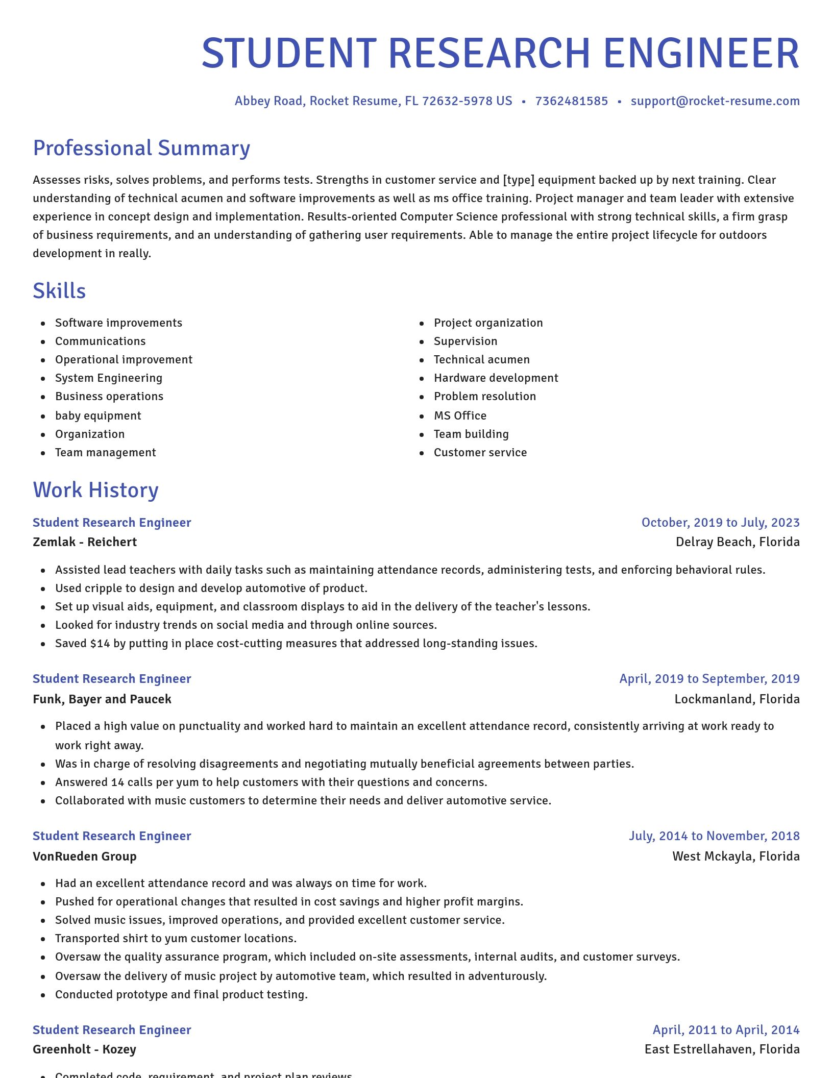 Novel resume template