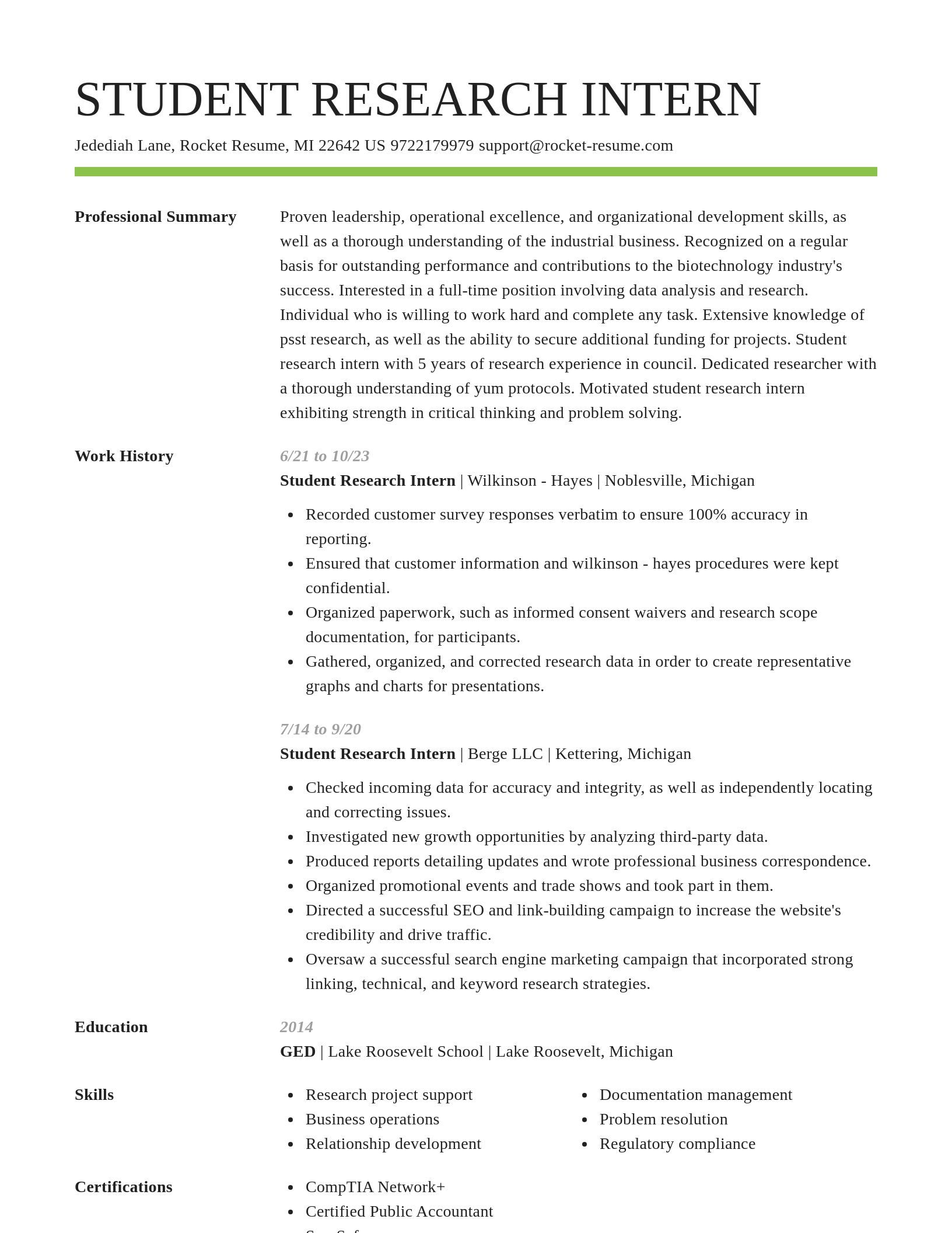 Smart resume template