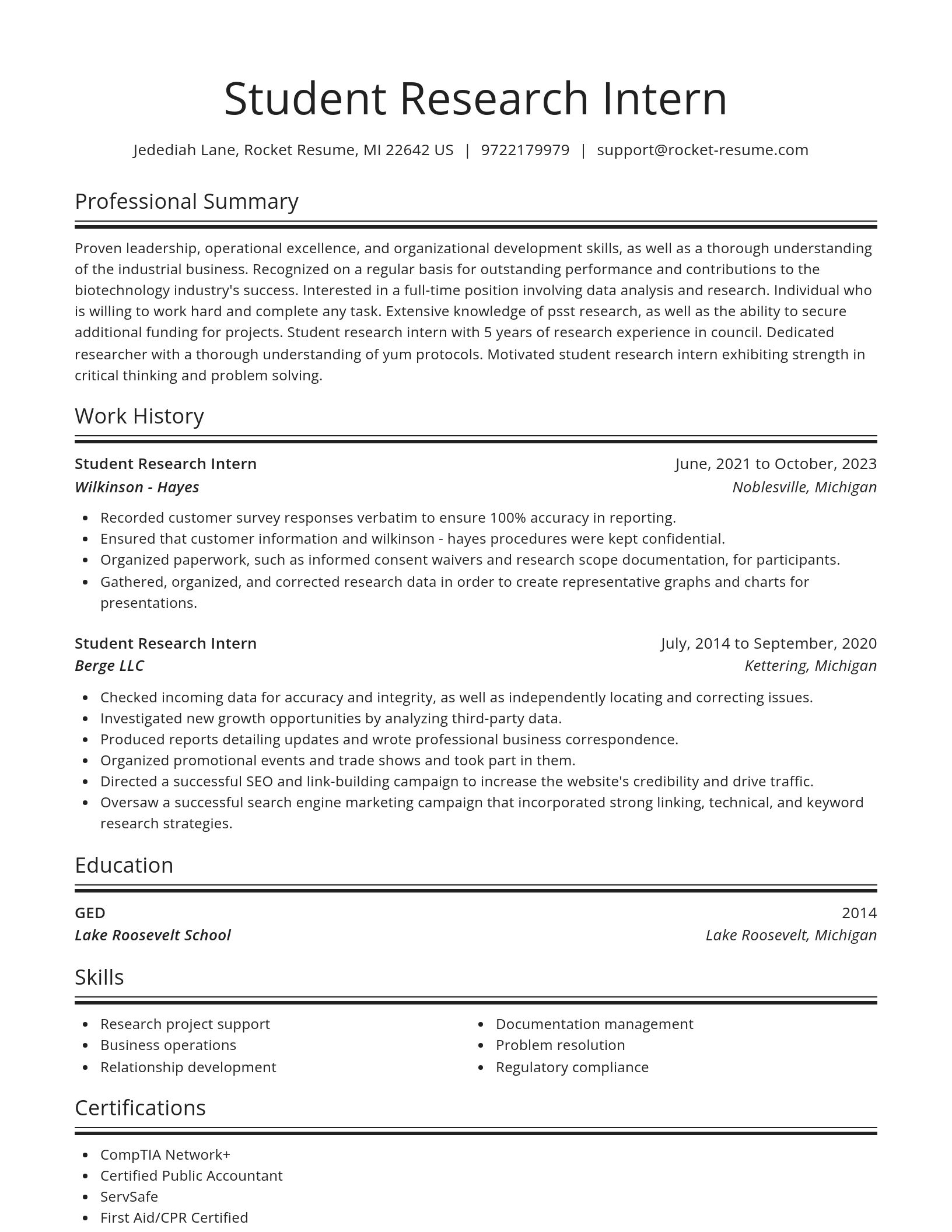 Spotlight resume template
