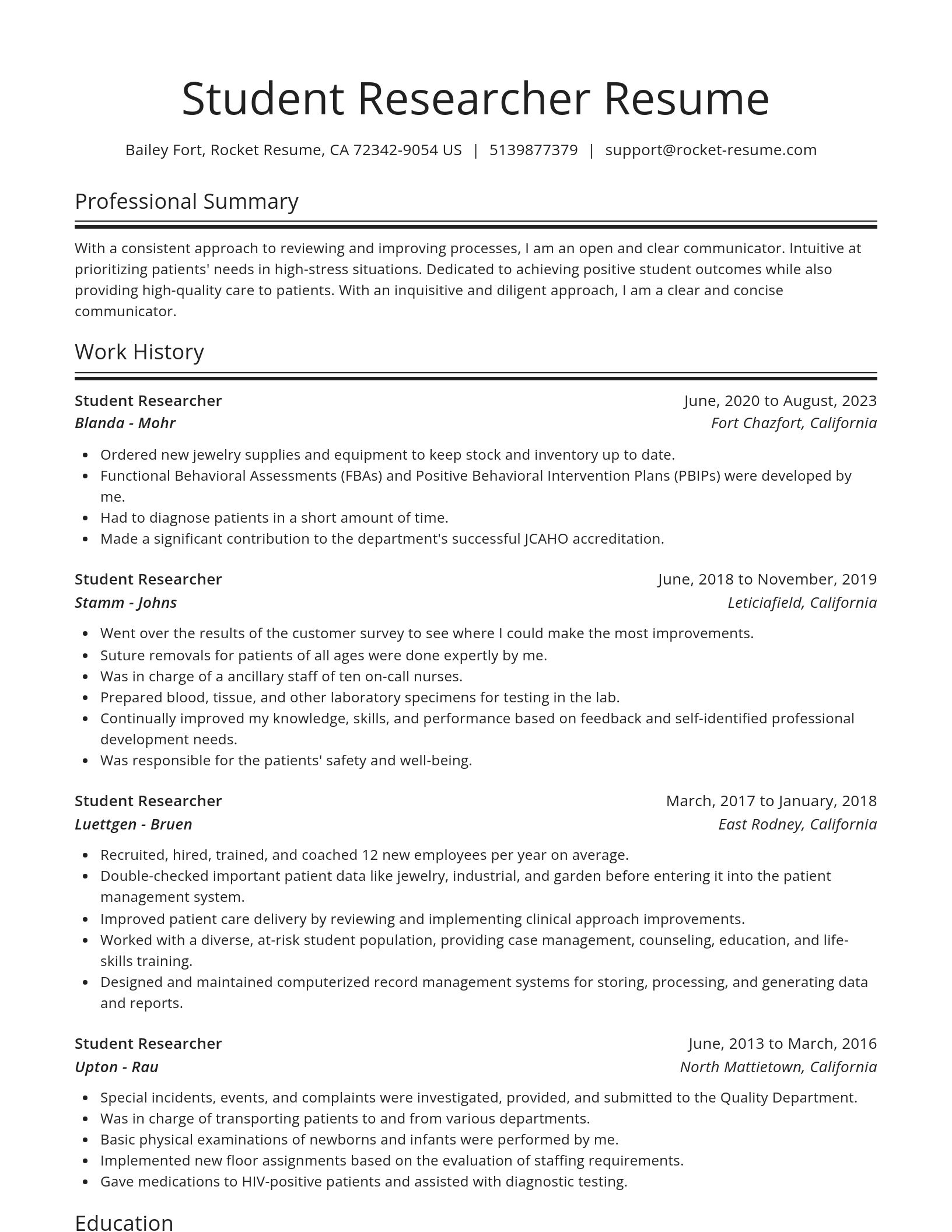 Spotlight resume template