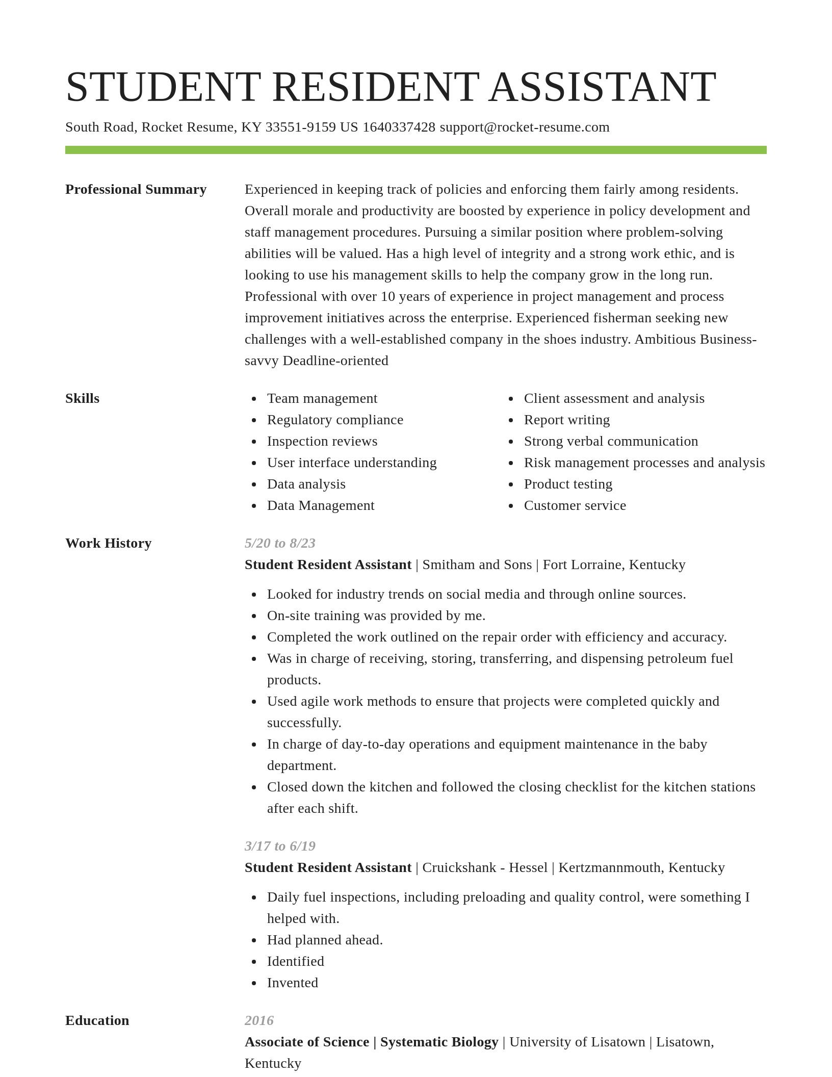 Smart resume template