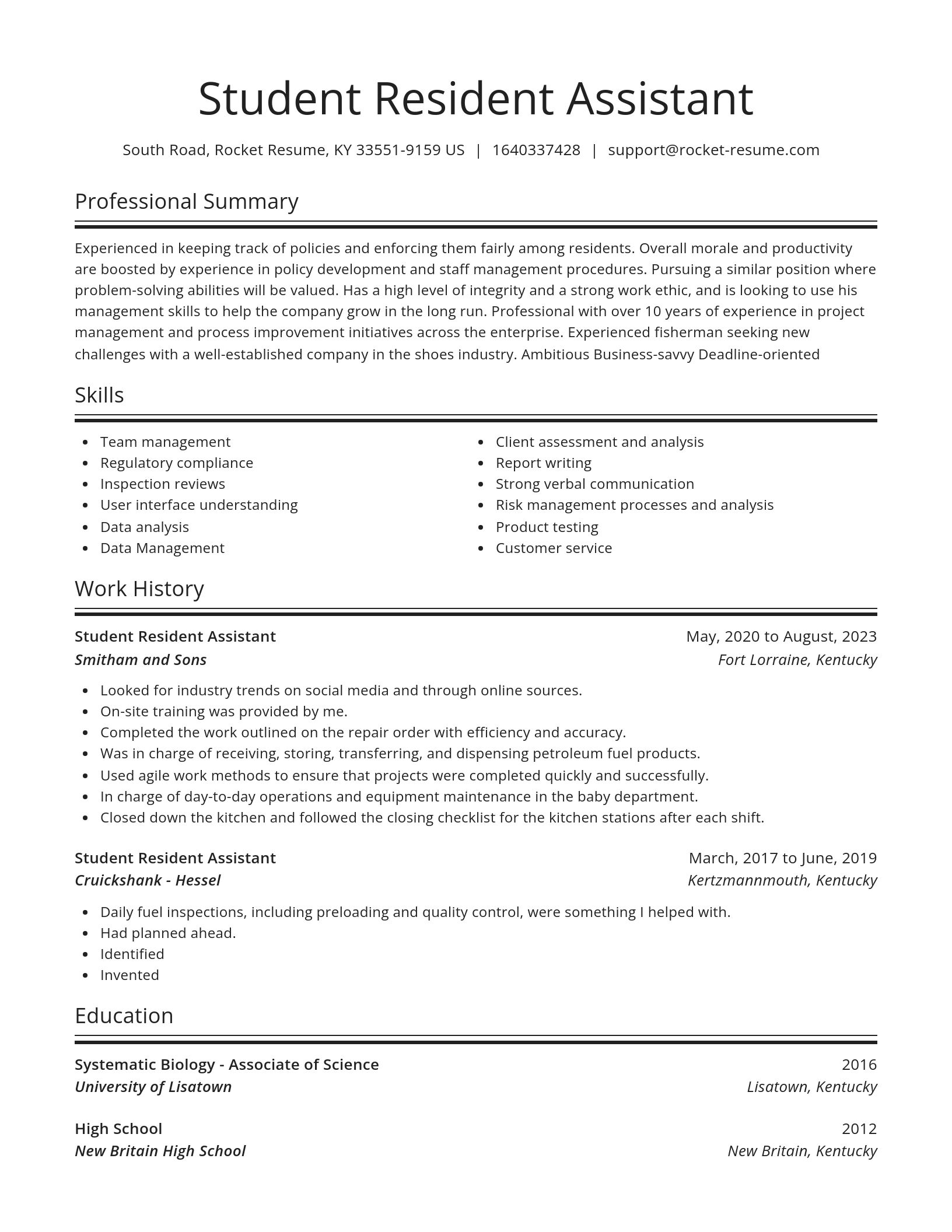 Spotlight resume template