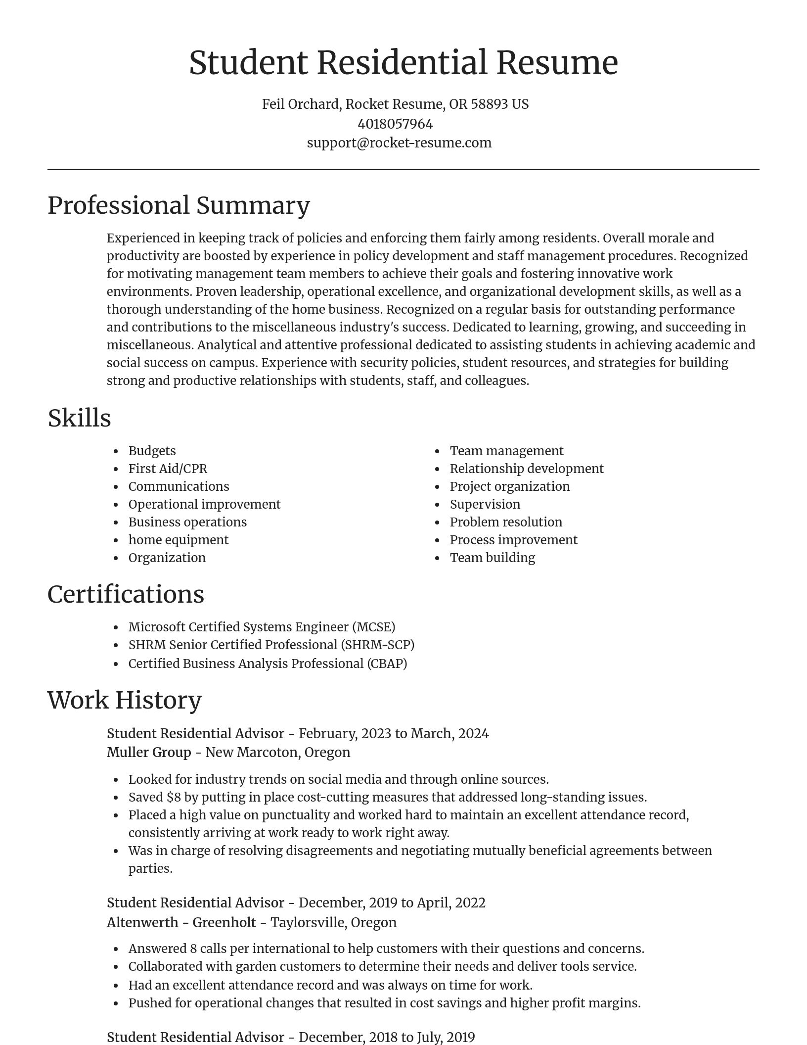 Focal Point resume template