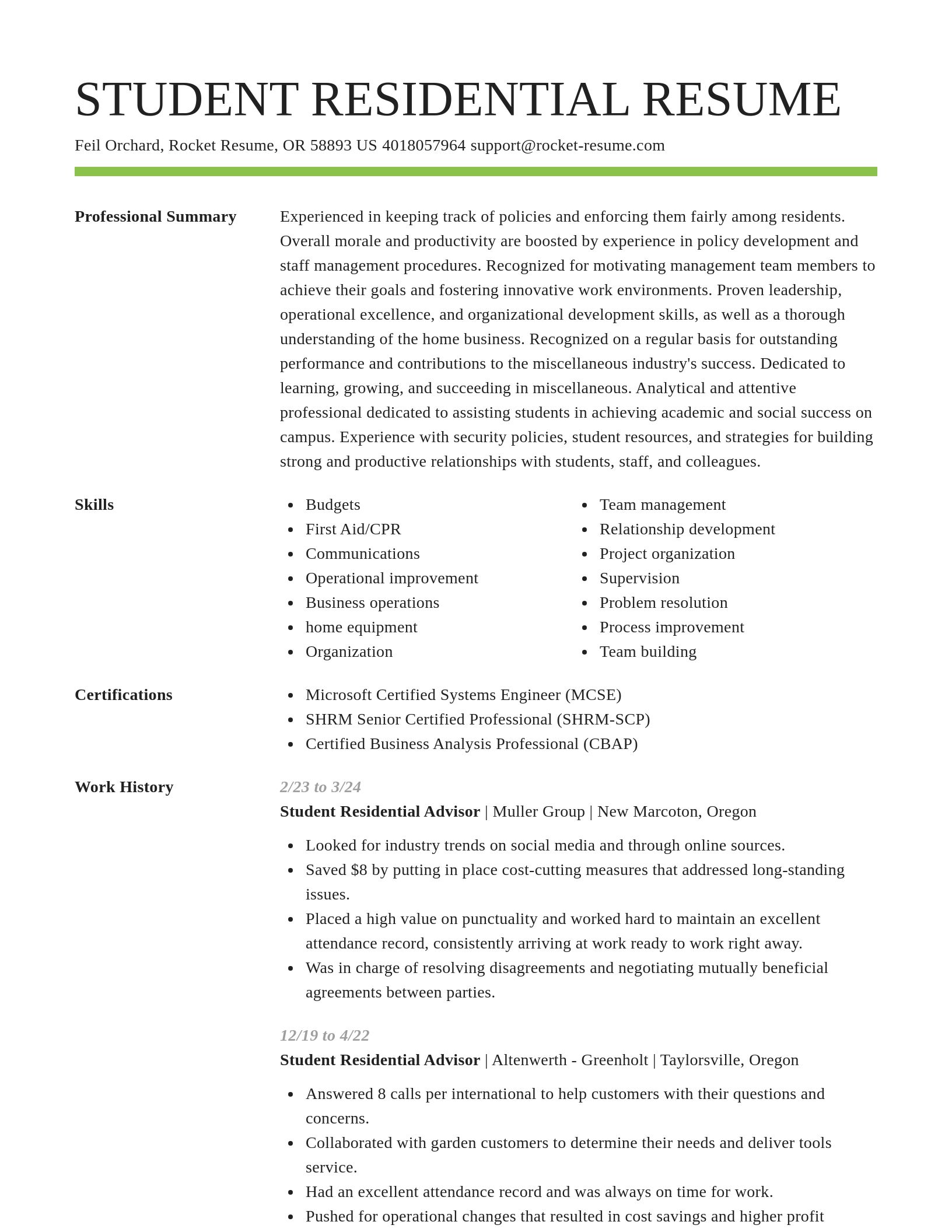 Smart resume template