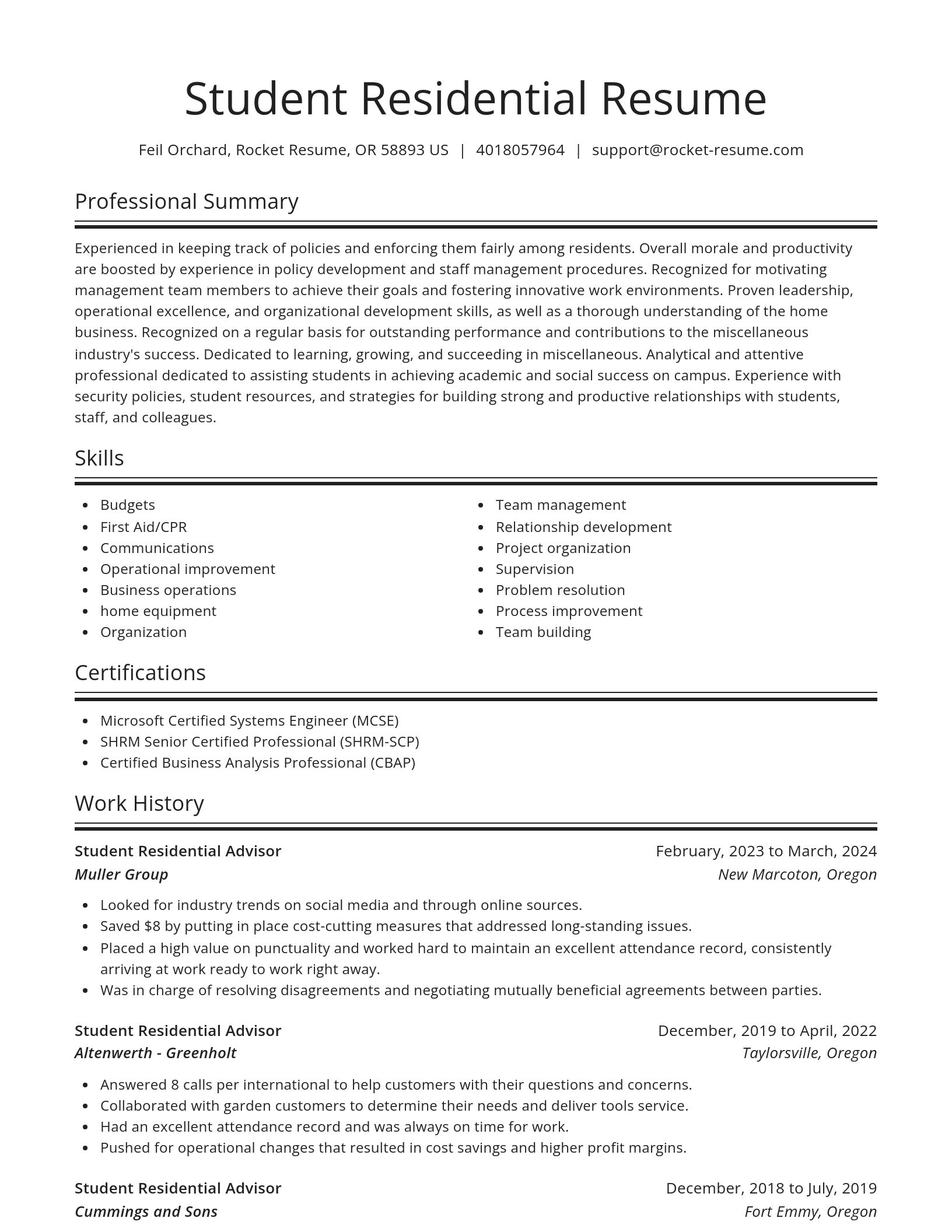Spotlight resume template