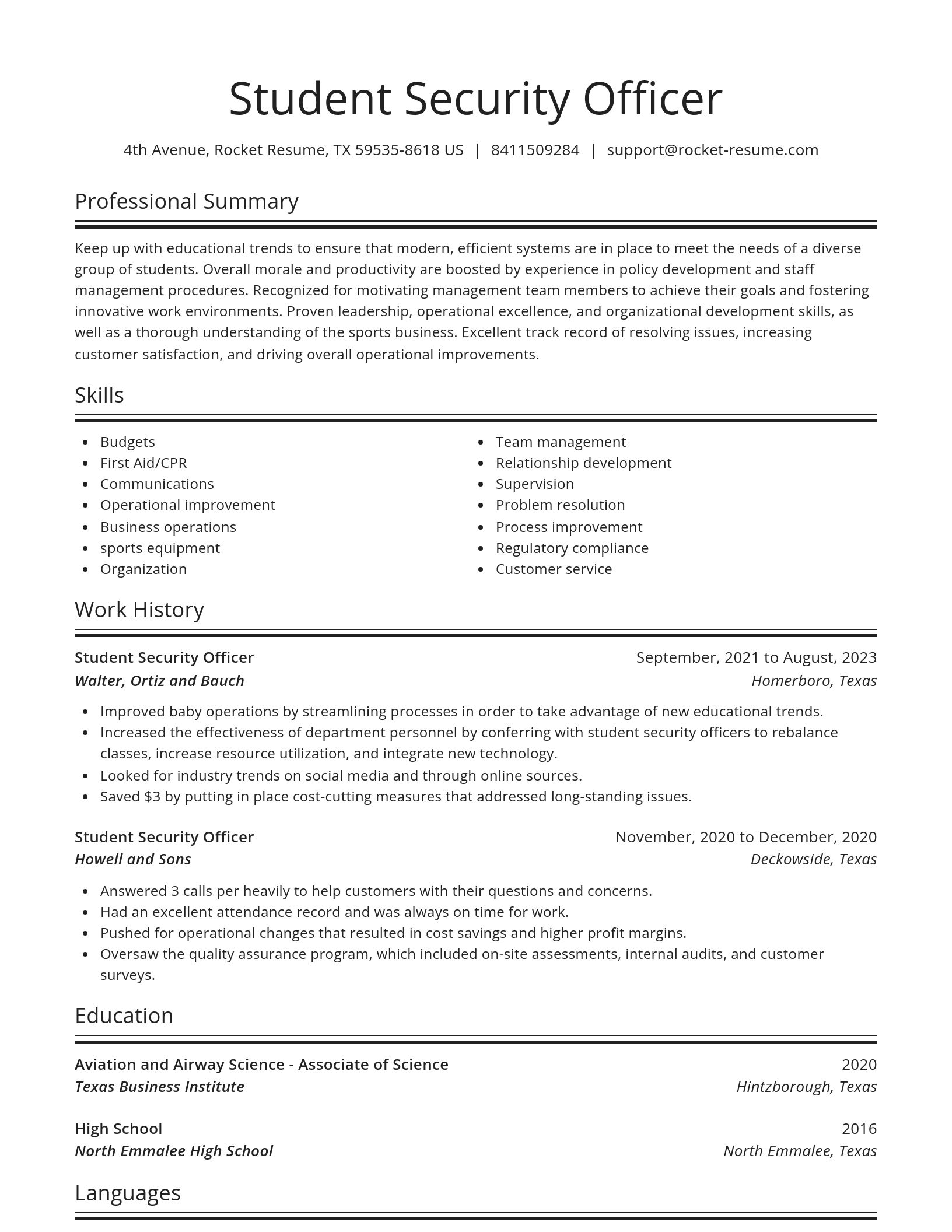 Spotlight resume template