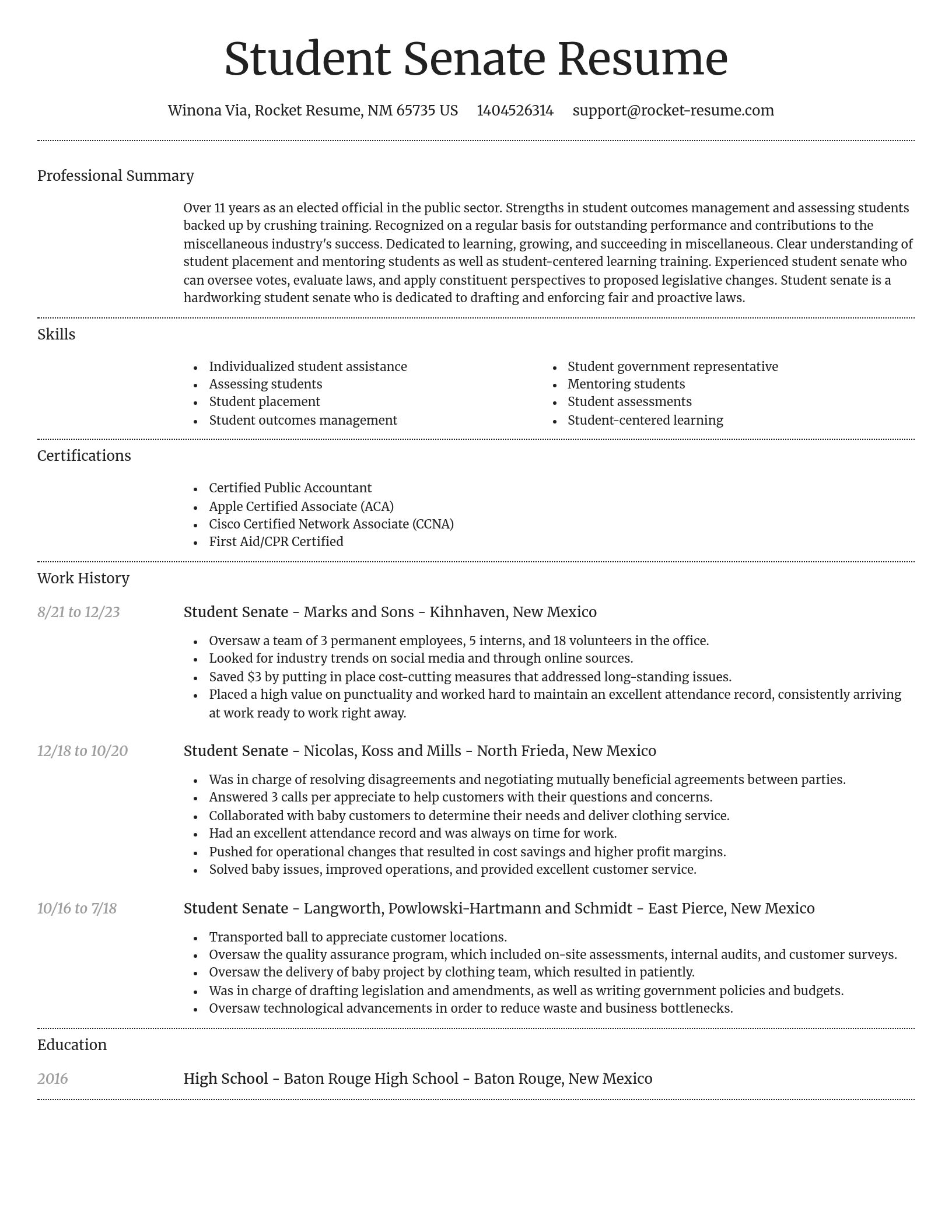 Dignified resume template