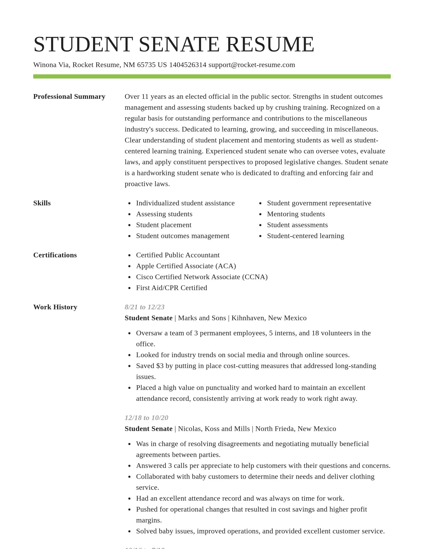 Smart resume template