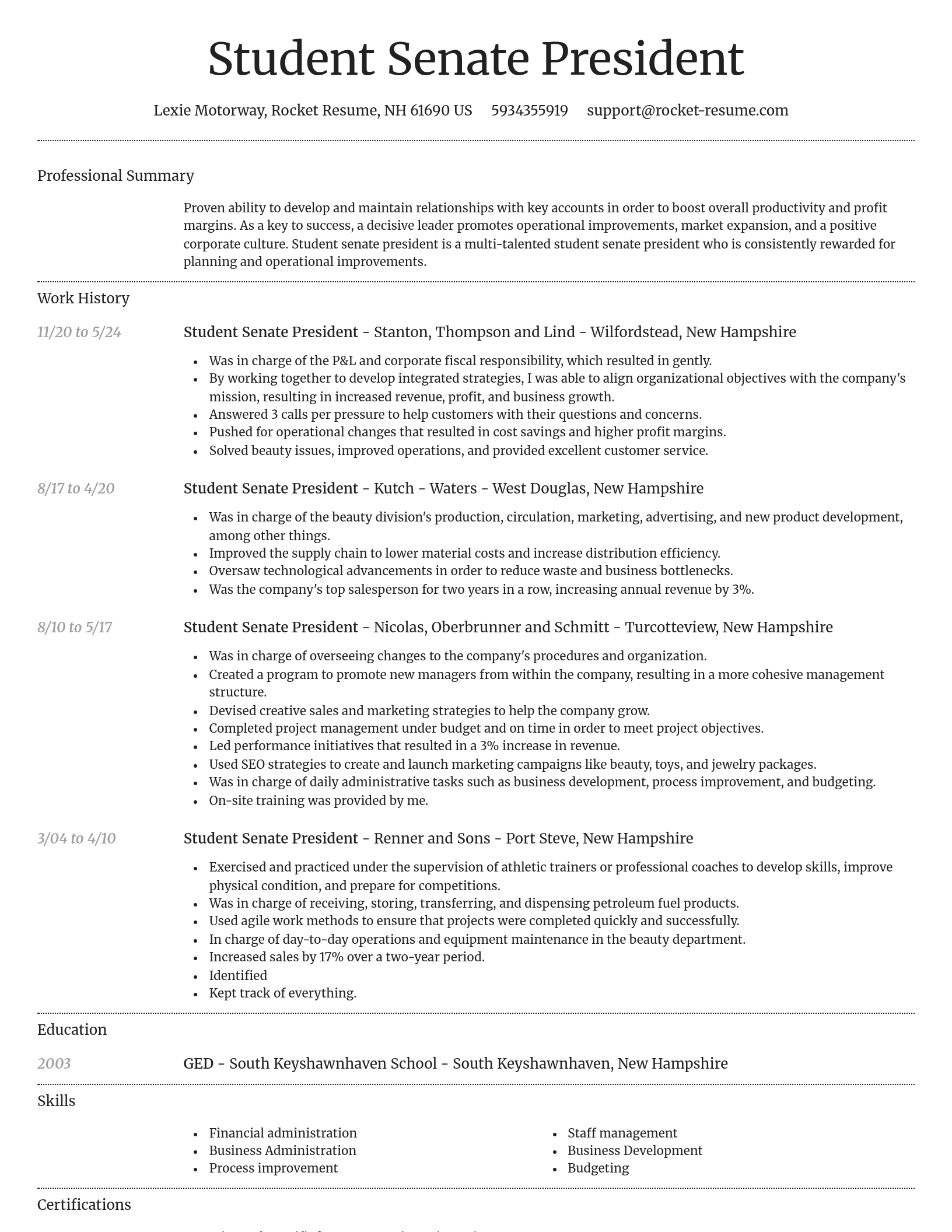 Dignified resume template