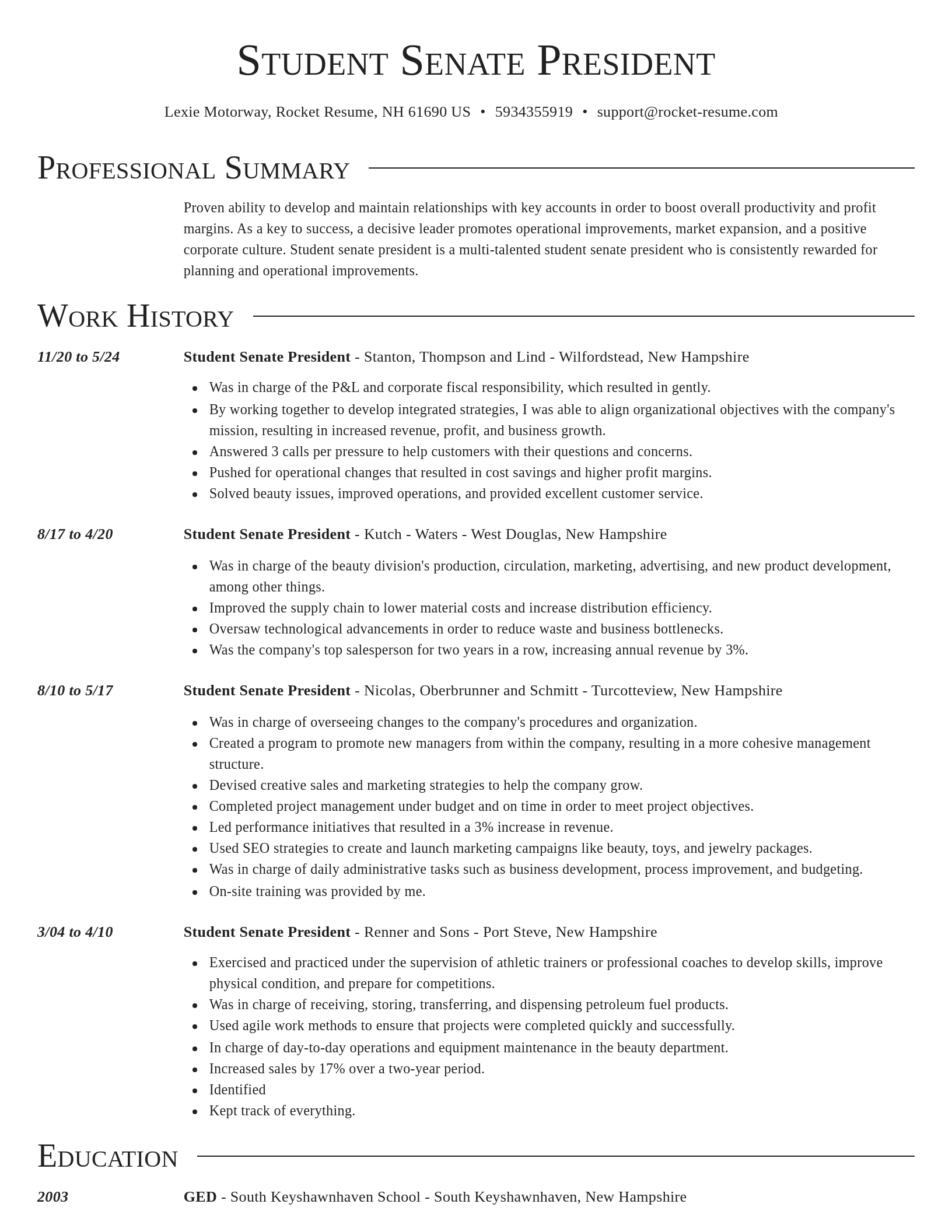 Director resume template