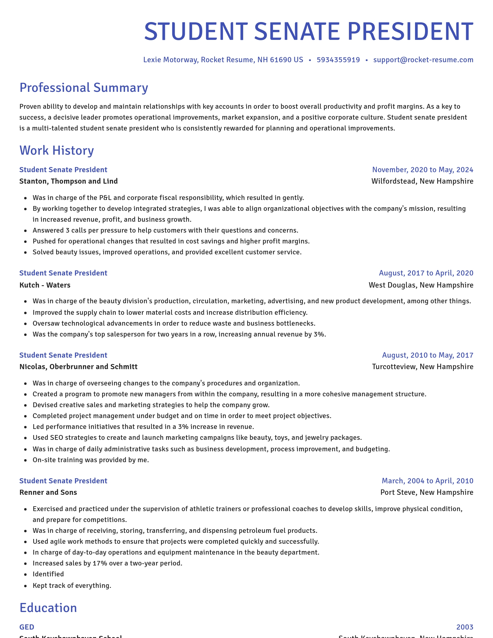 Novel resume template