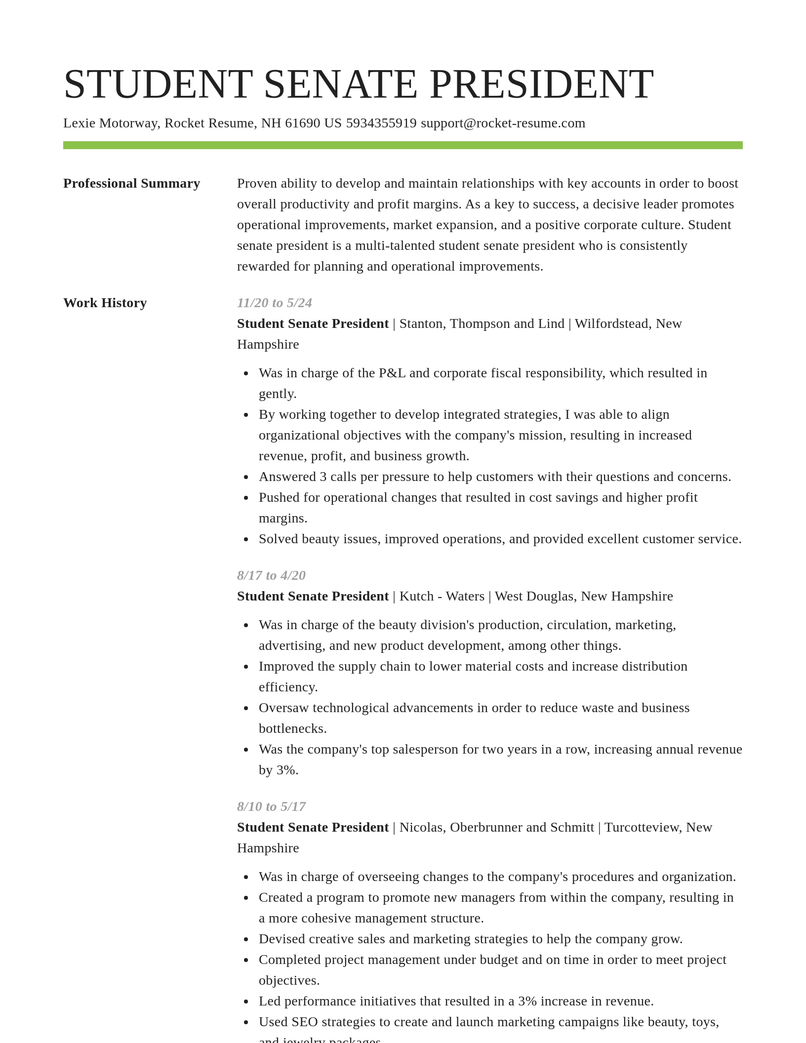 Smart resume template