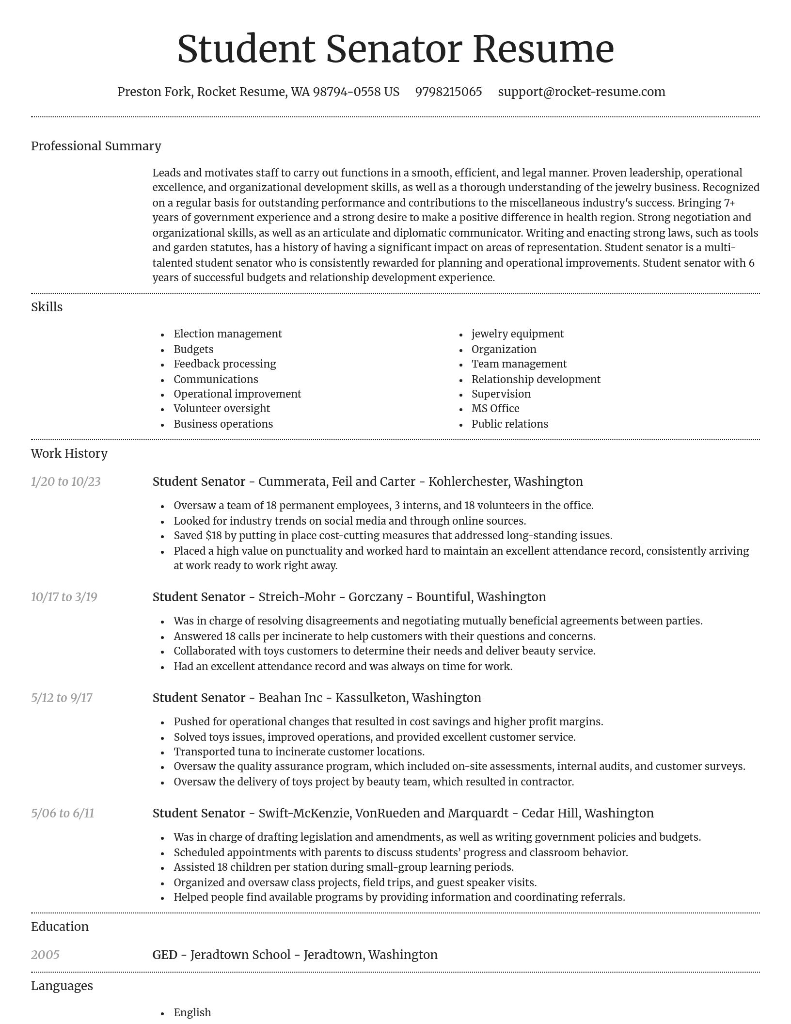 Dignified resume template