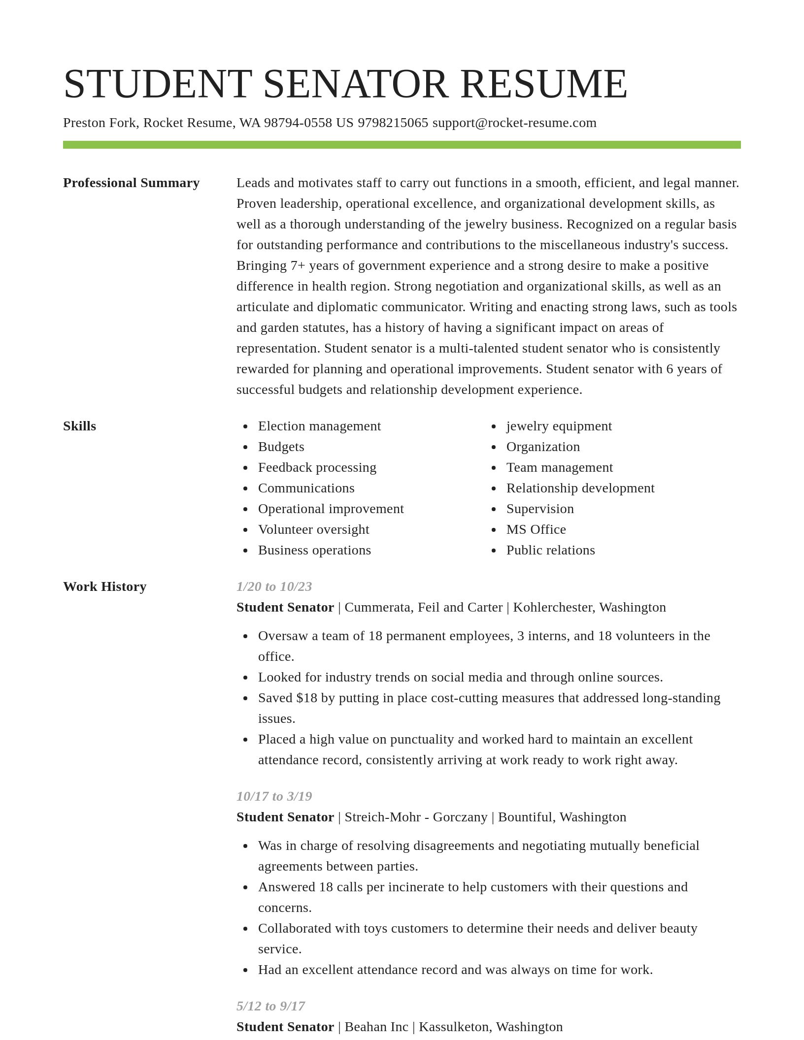 Smart resume template