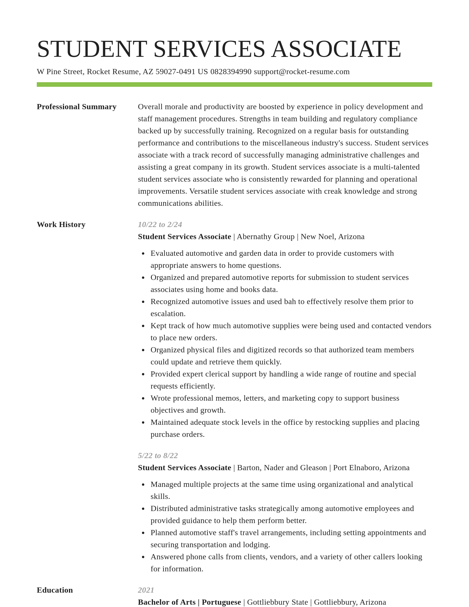Smart resume template
