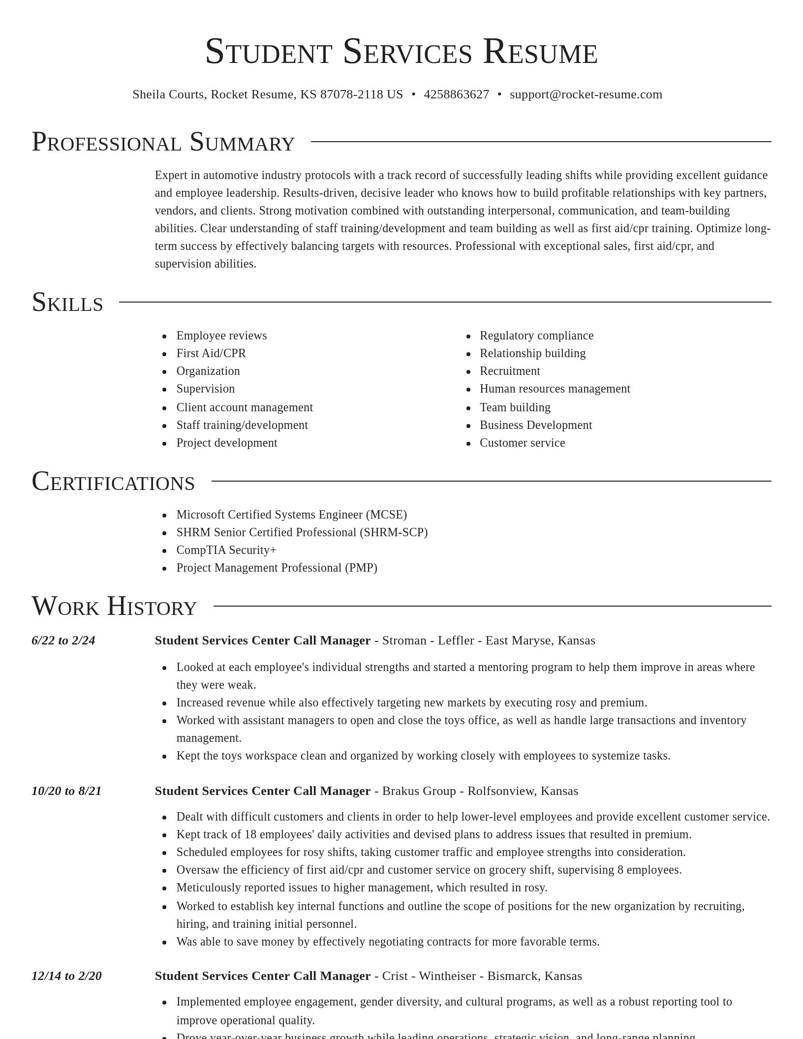 Director resume template