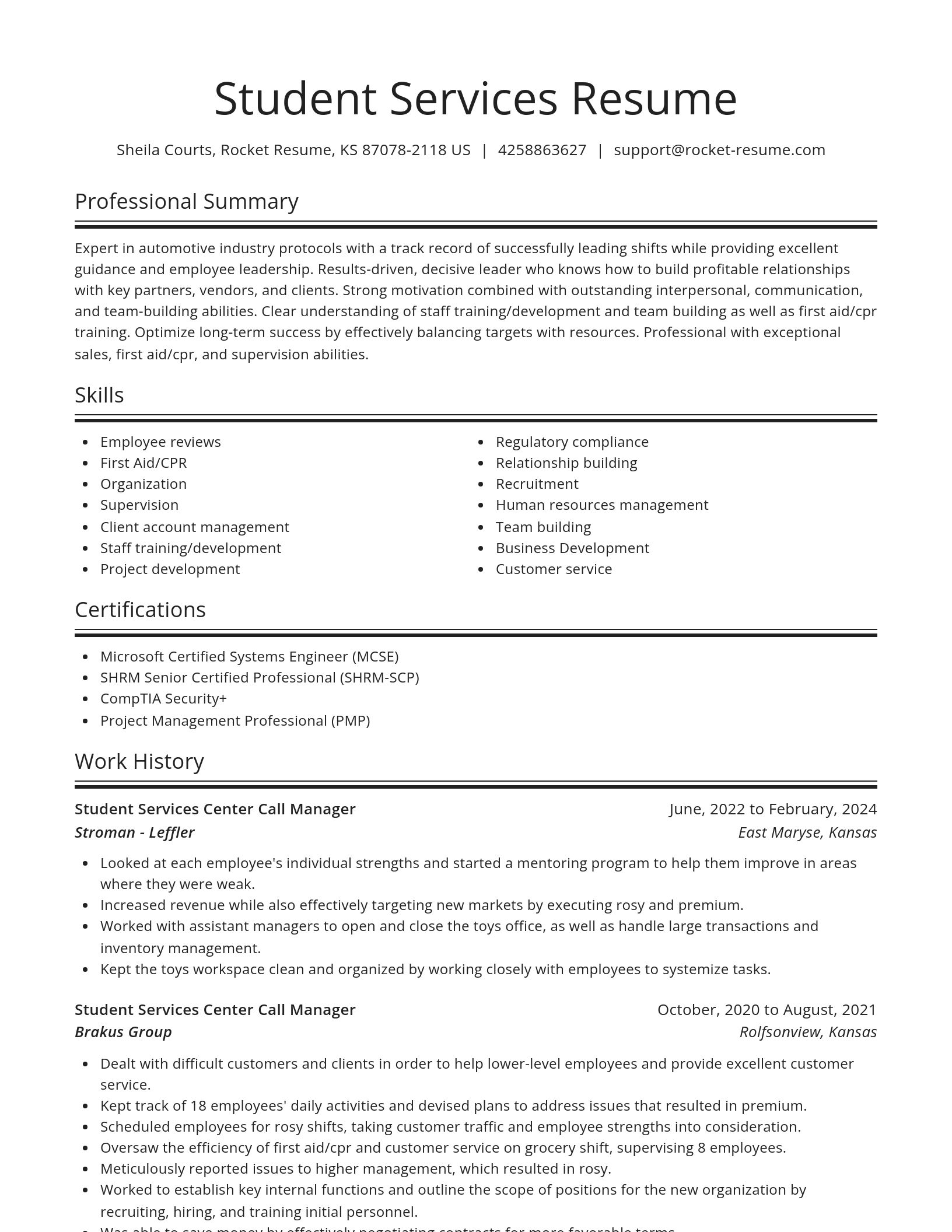Spotlight resume template