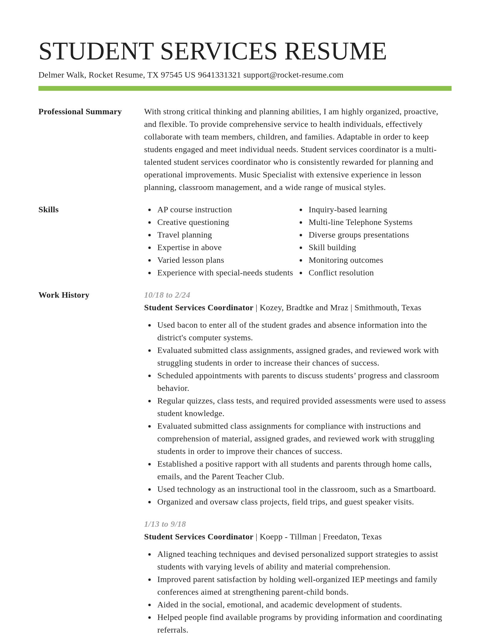 Smart resume template