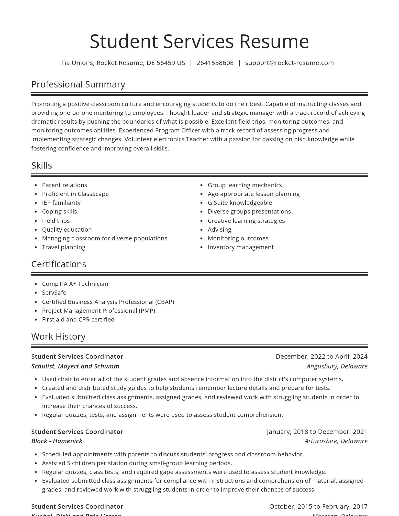 Spotlight resume template