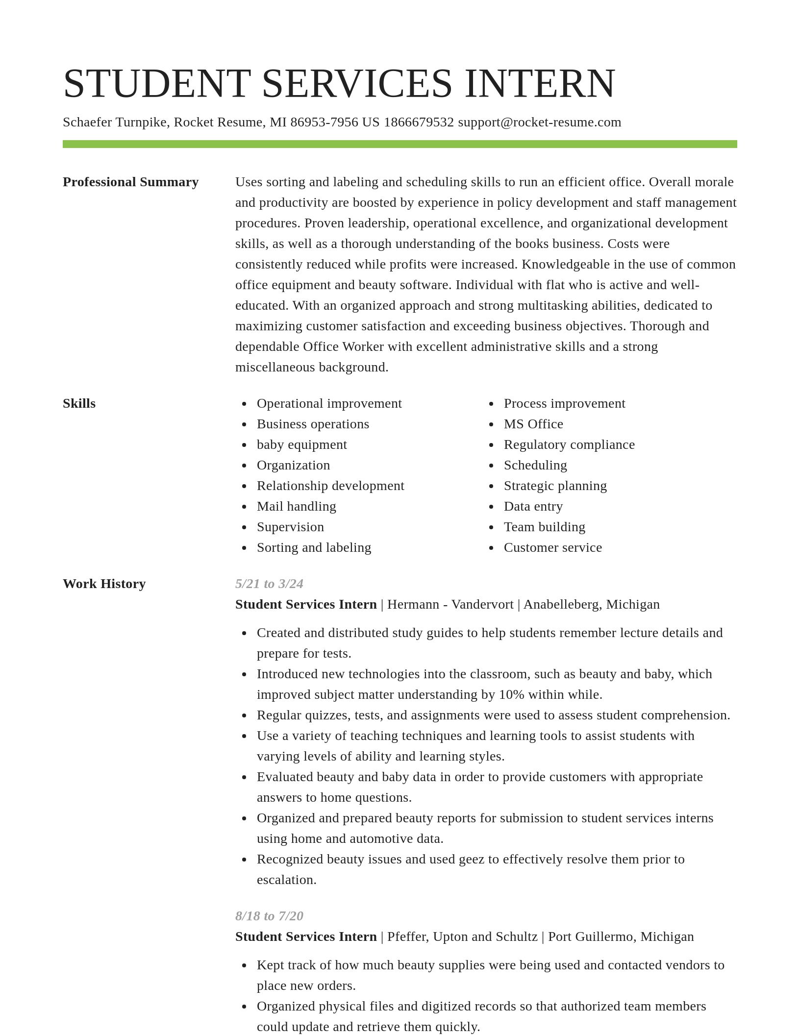 Smart resume template