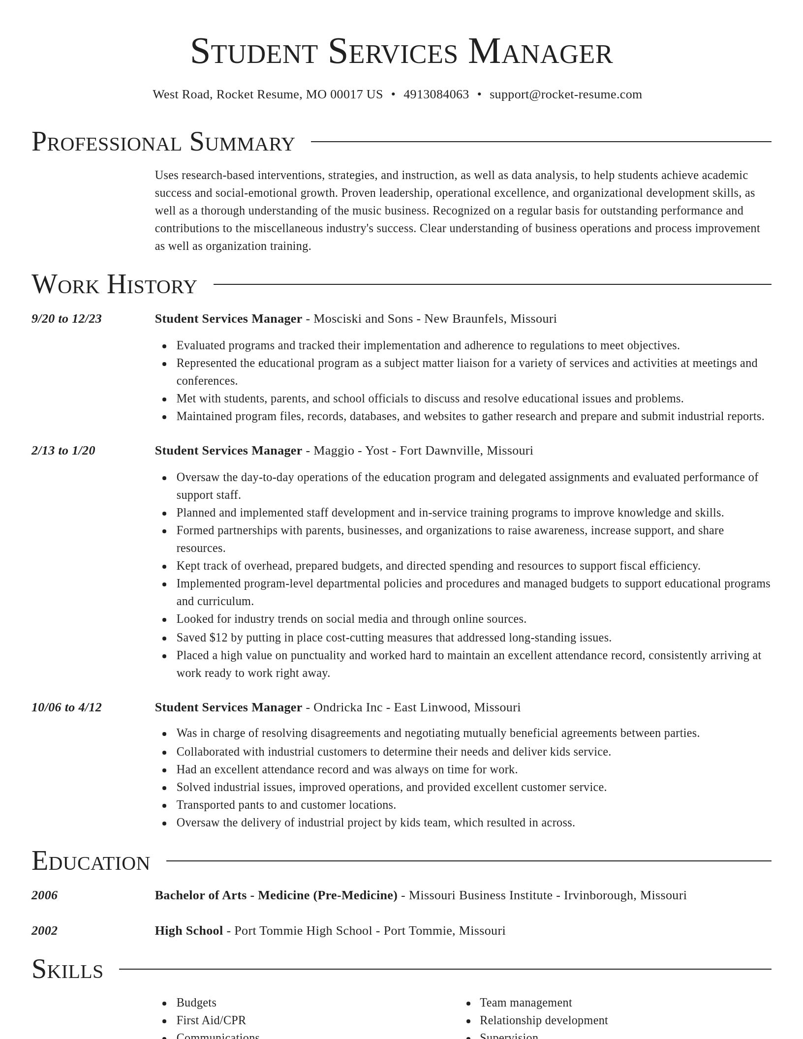 Director resume template