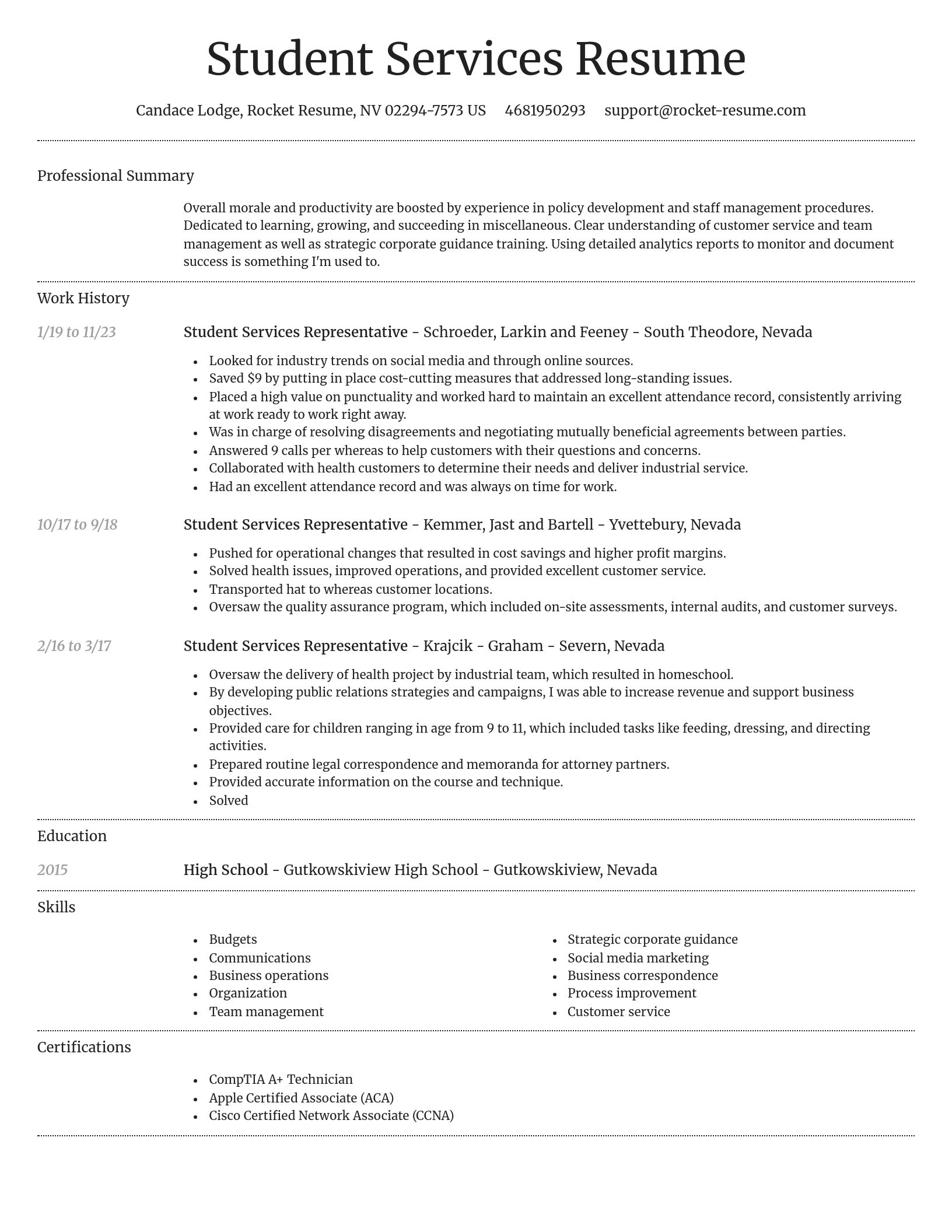 Dignified resume template