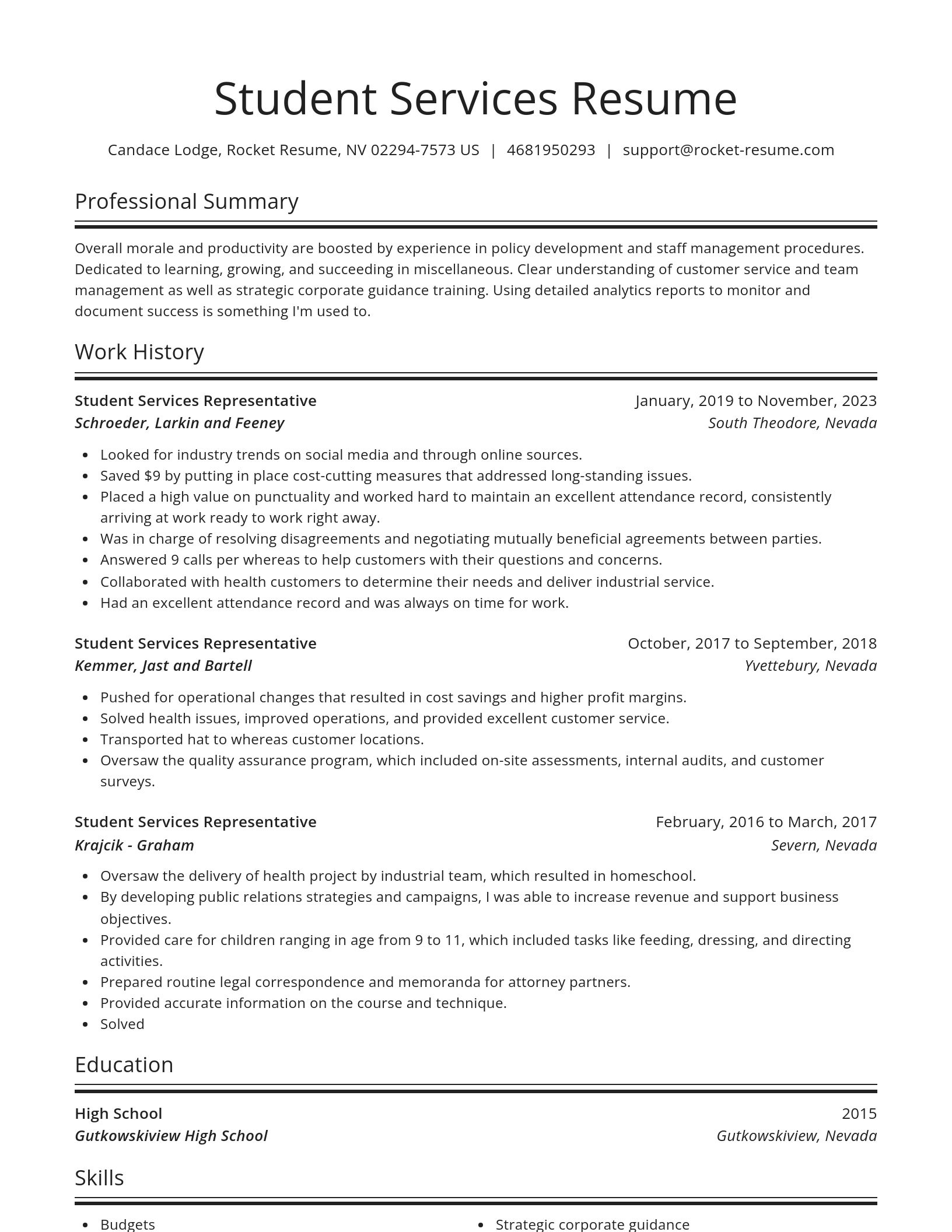 Spotlight resume template