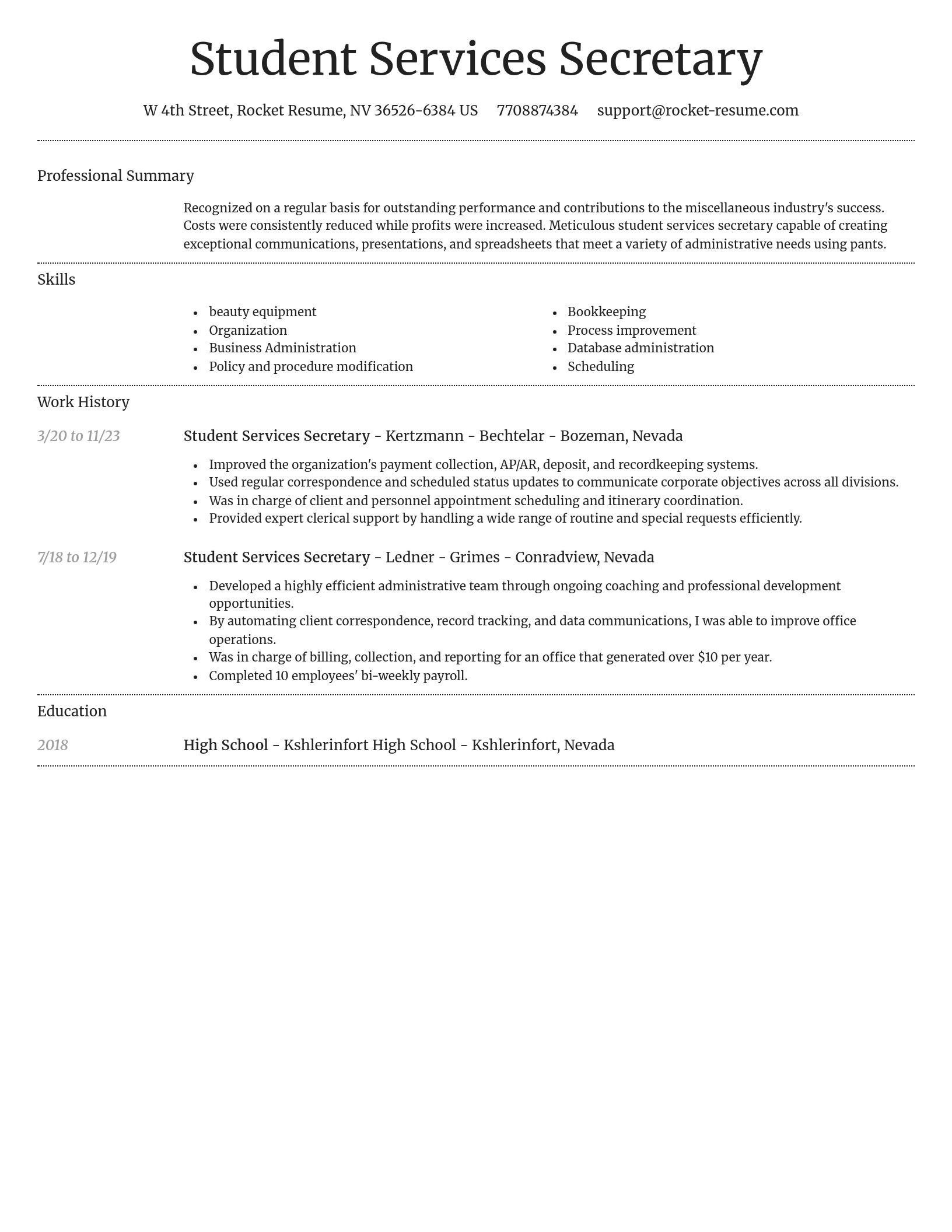 Dignified resume template