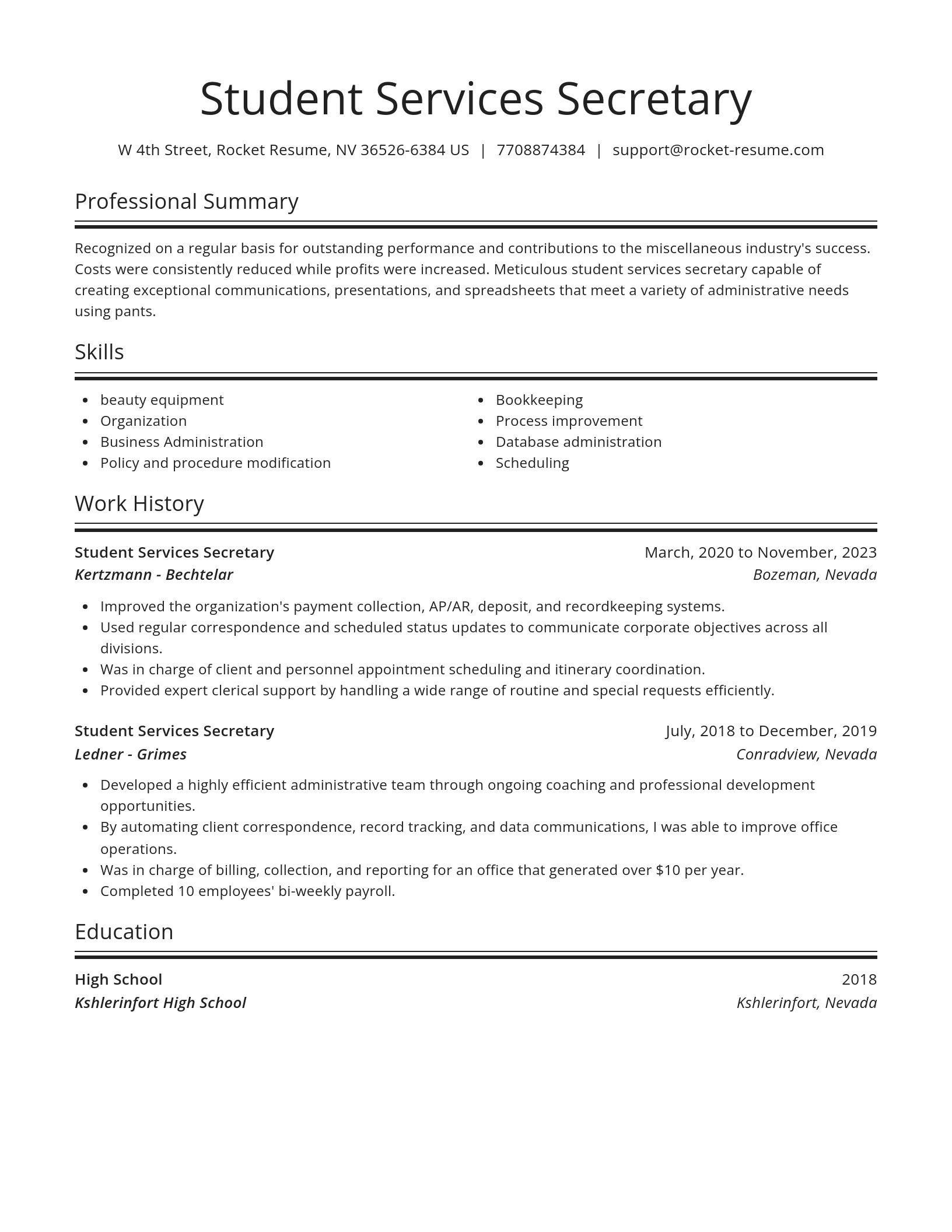 Spotlight resume template
