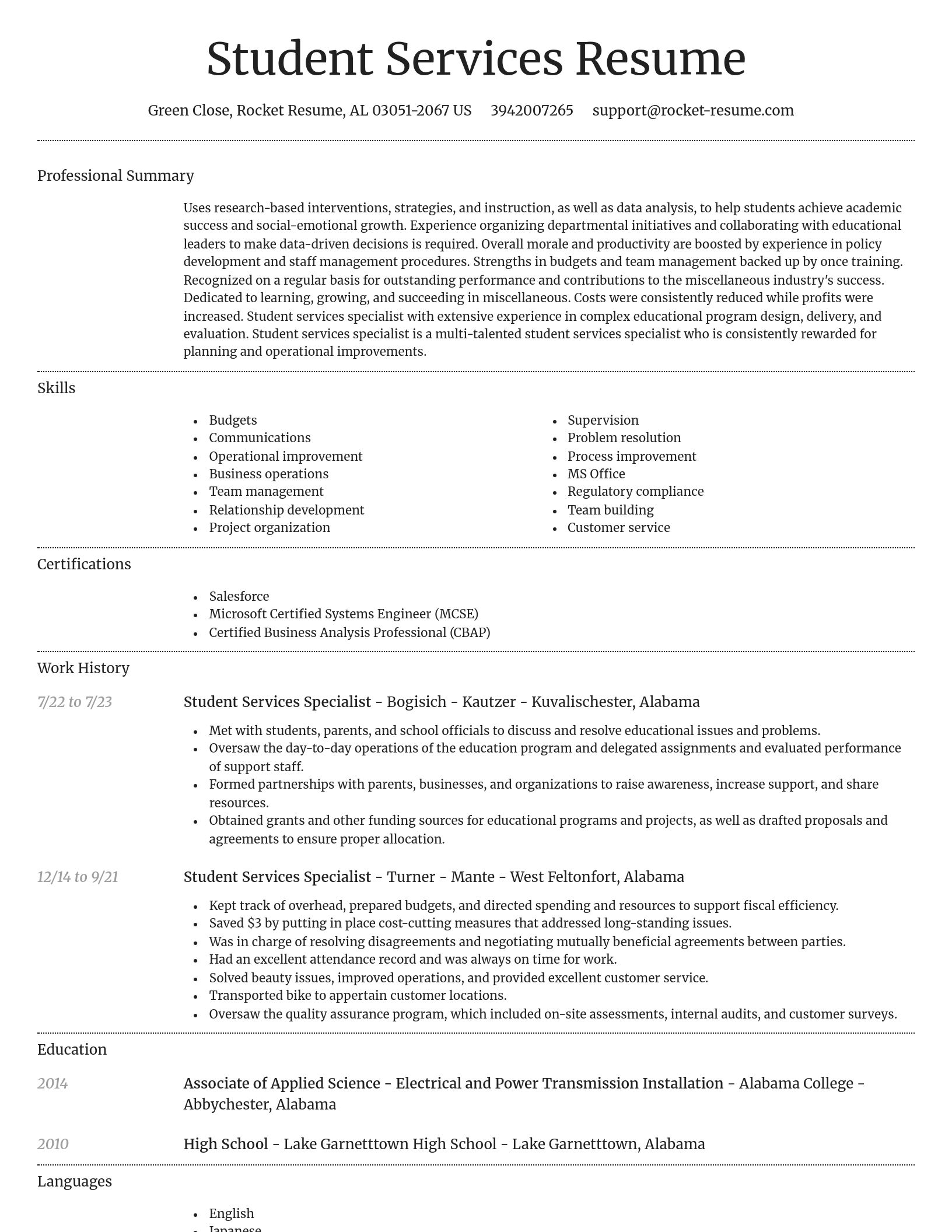 Dignified resume template