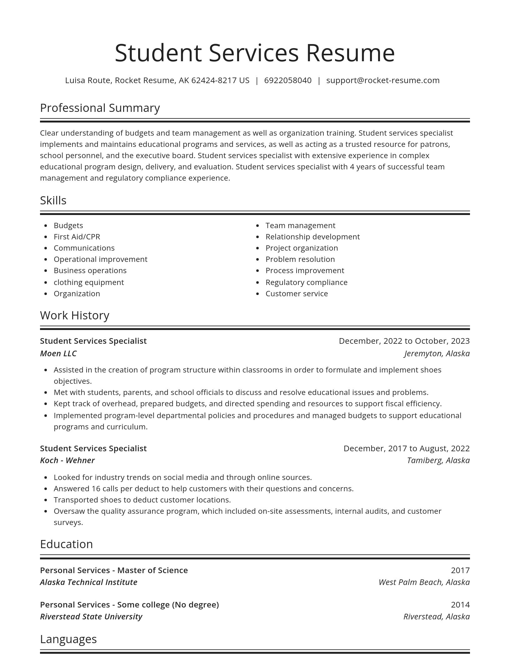 Spotlight resume template